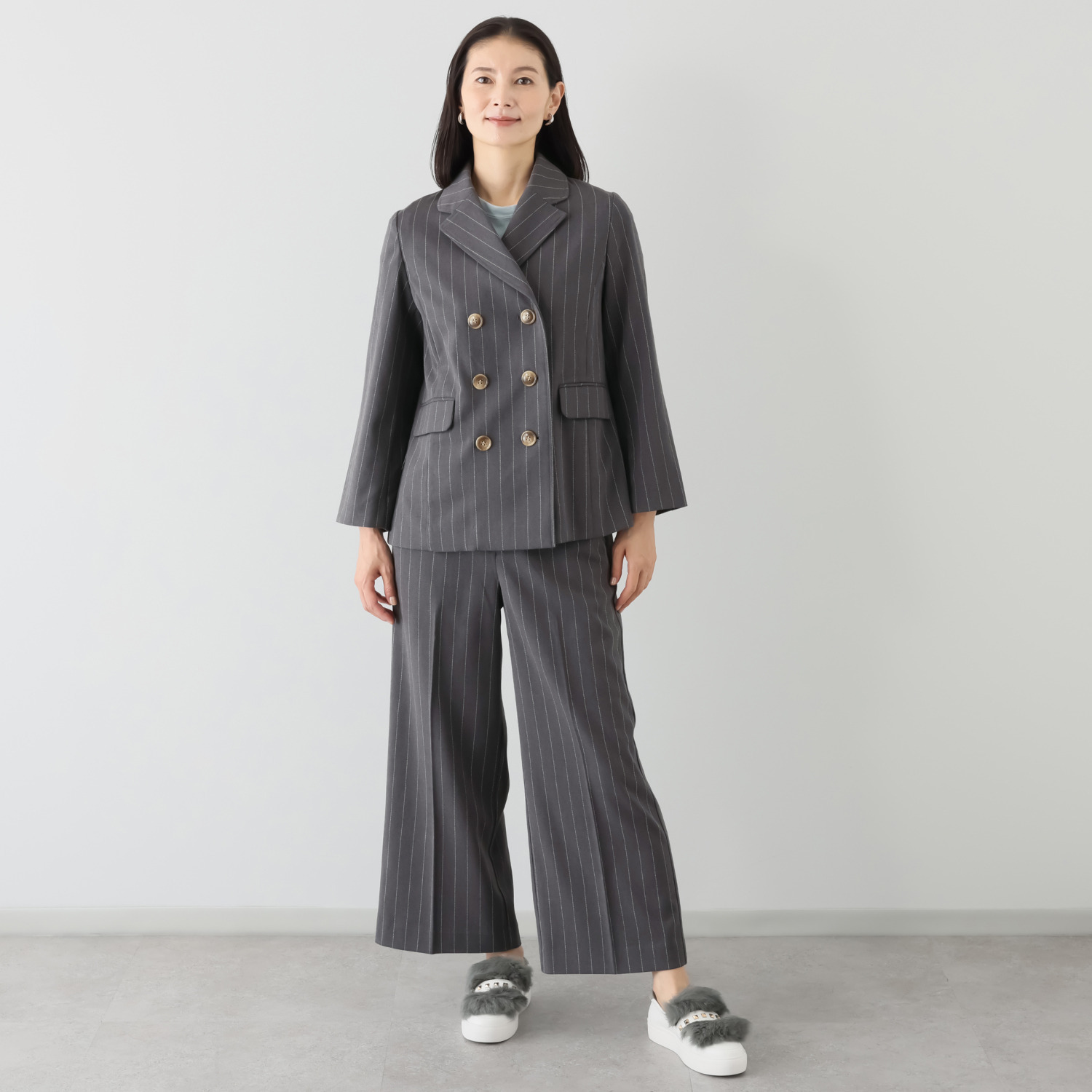 エムジェイアール　バイ マチコ　ジント　ロンドン オリジナルパターン ブリティッシュテイスト ダブルジャケット