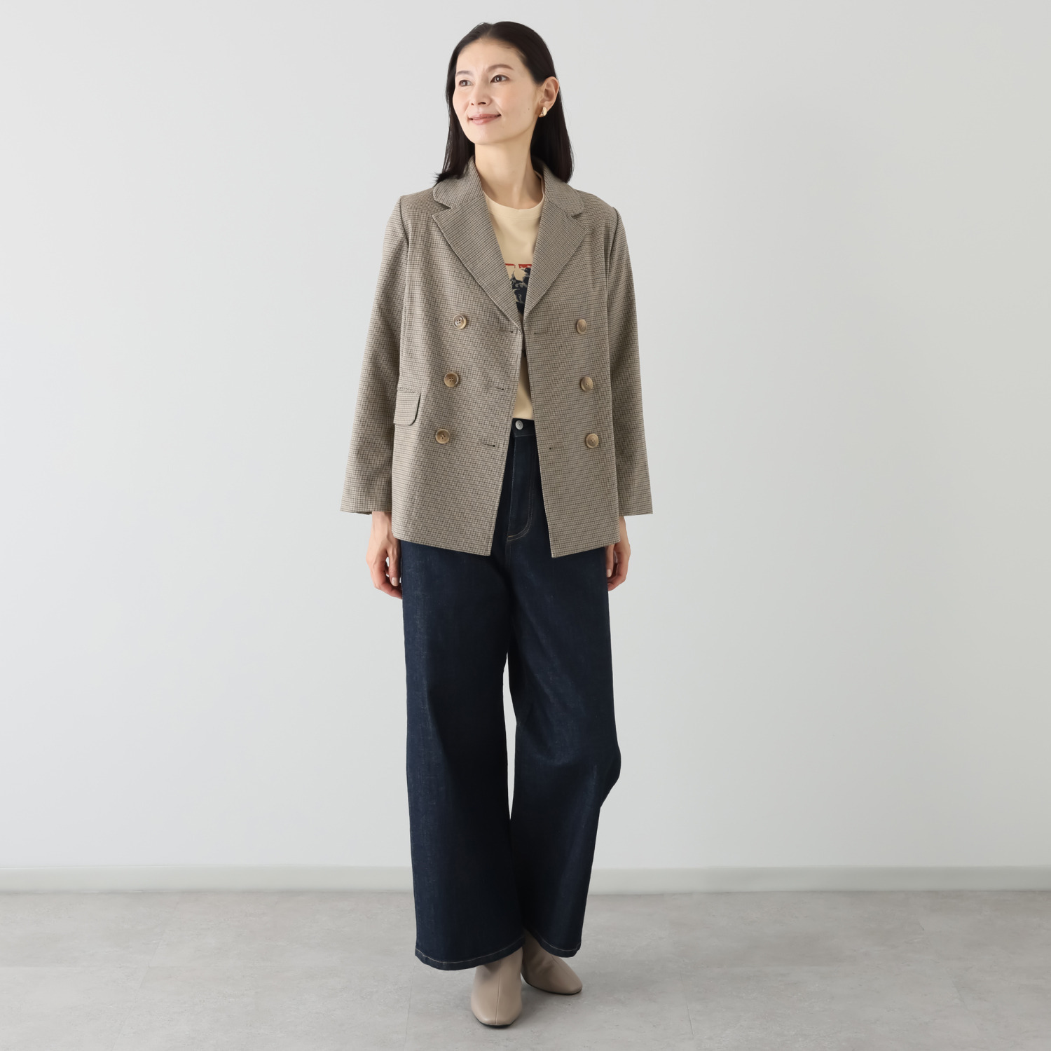 エムジェイアール　バイ マチコ　ジント　ロンドン オリジナルパターン ブリティッシュテイスト ダブルジャケット