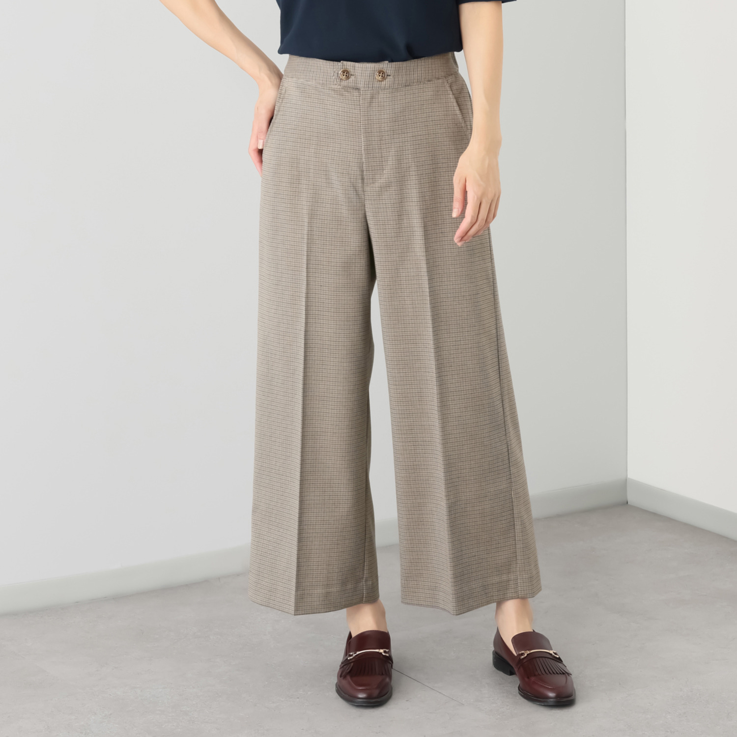 エムジェイアール　バイ マチコ　ジント　ロンドン オリジナルパターン ブリティッシュテイスト ワイドパンツ