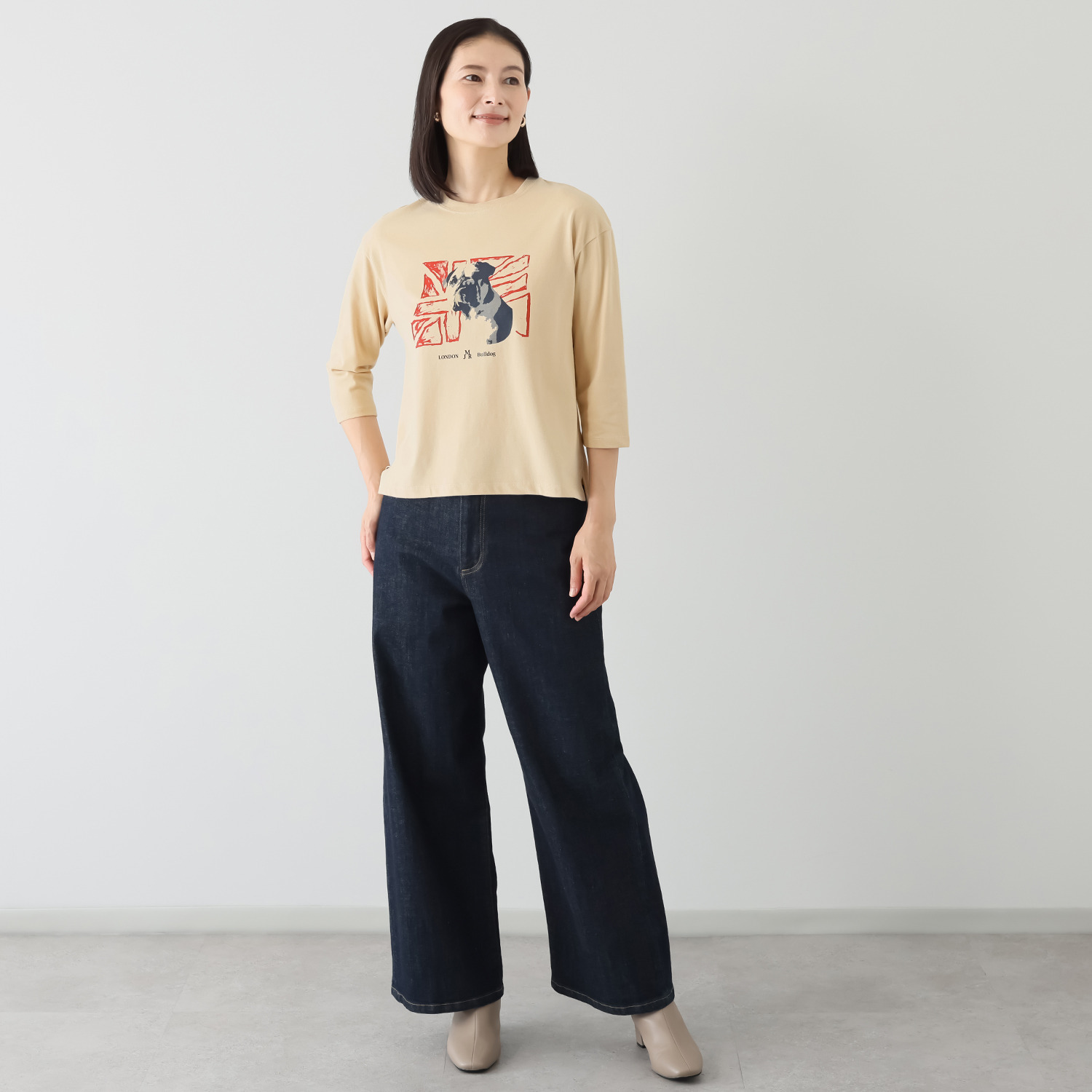 エムジェイアール　バイ マチコ　ジント　ロンドン オリジナルグラフィック ユニオンジャックデザイン プリントプルオーバー