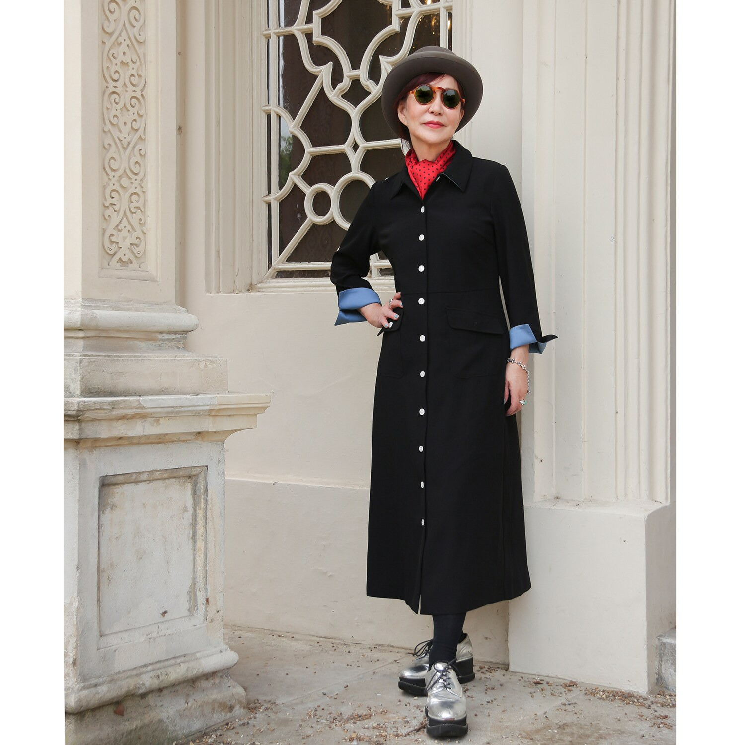 エムジェイアール　バイ マチコ　ジント　ロンドン フロントオープン ロングワンピース