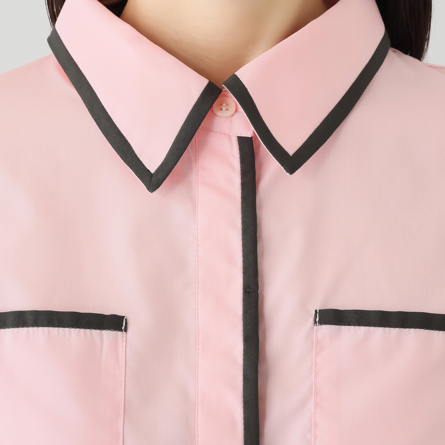 エムジェイアール　バイ マチコ　ジント　ロンドン 配色アクセント 比翼仕立てシャツ