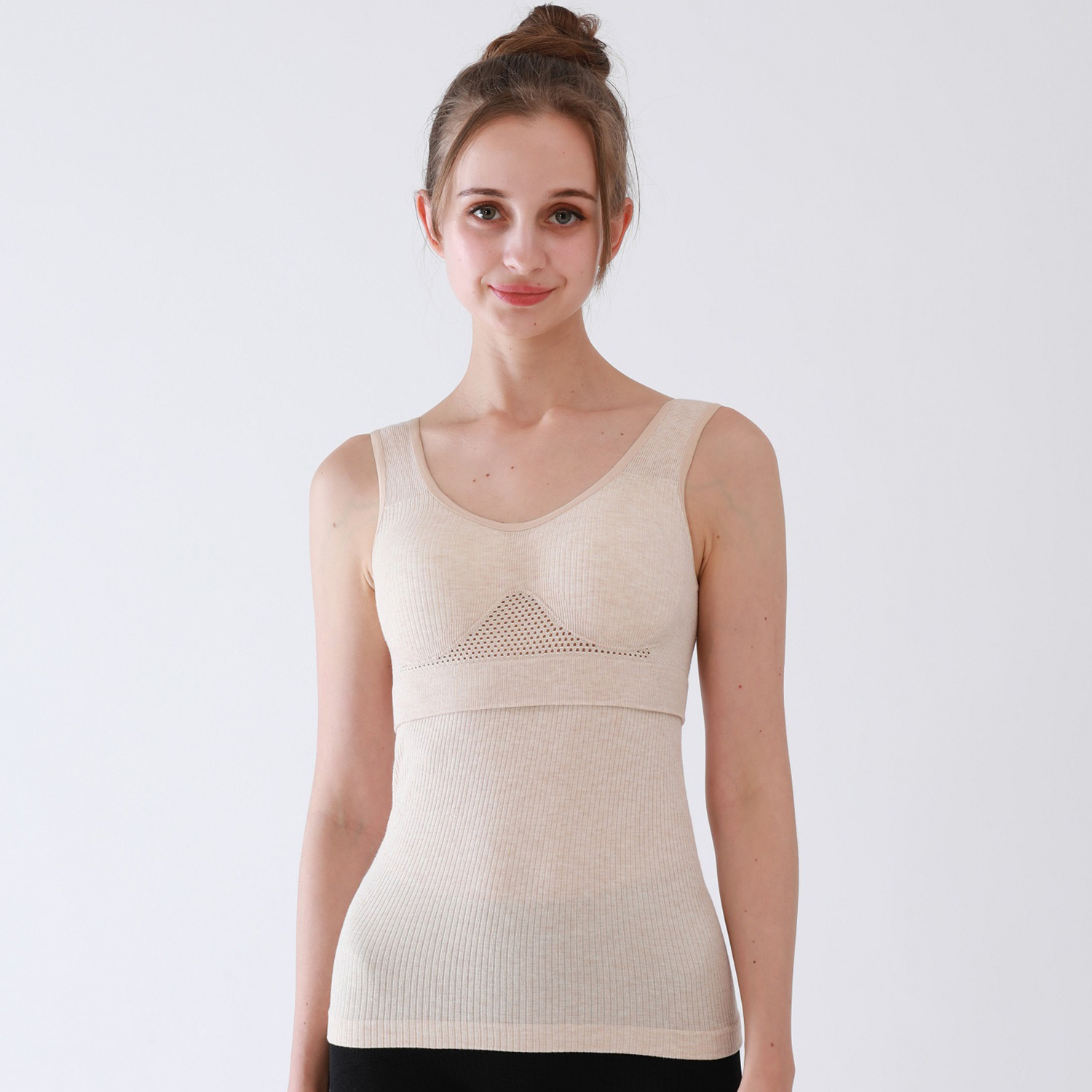 女の欲望 超ラクなのに超アガる！ レーヨン高混率 しっとりさらさら 神の手ブラタンクトップ ２枚組