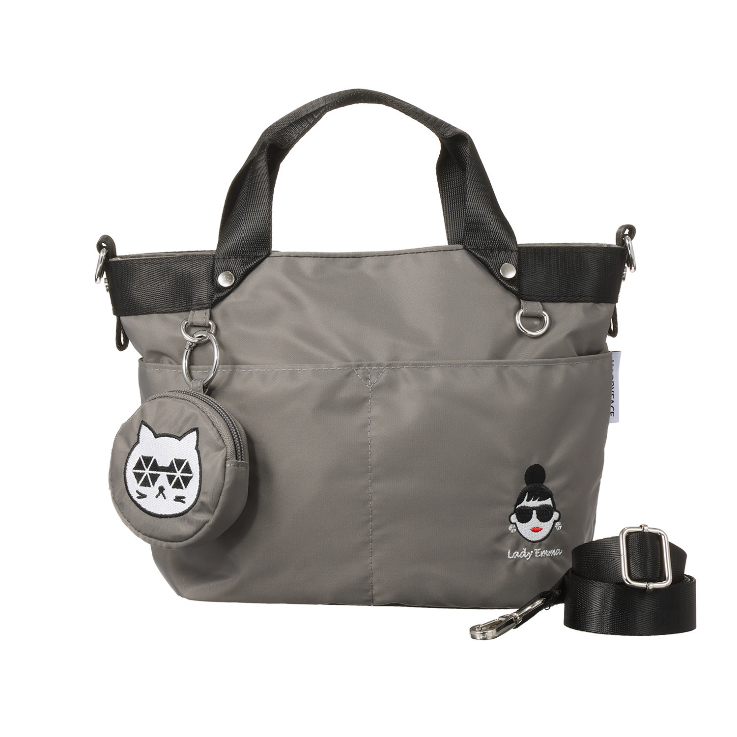 ハッピーフェイス ミニポーチ付 ２ウェイショルダーバッグ