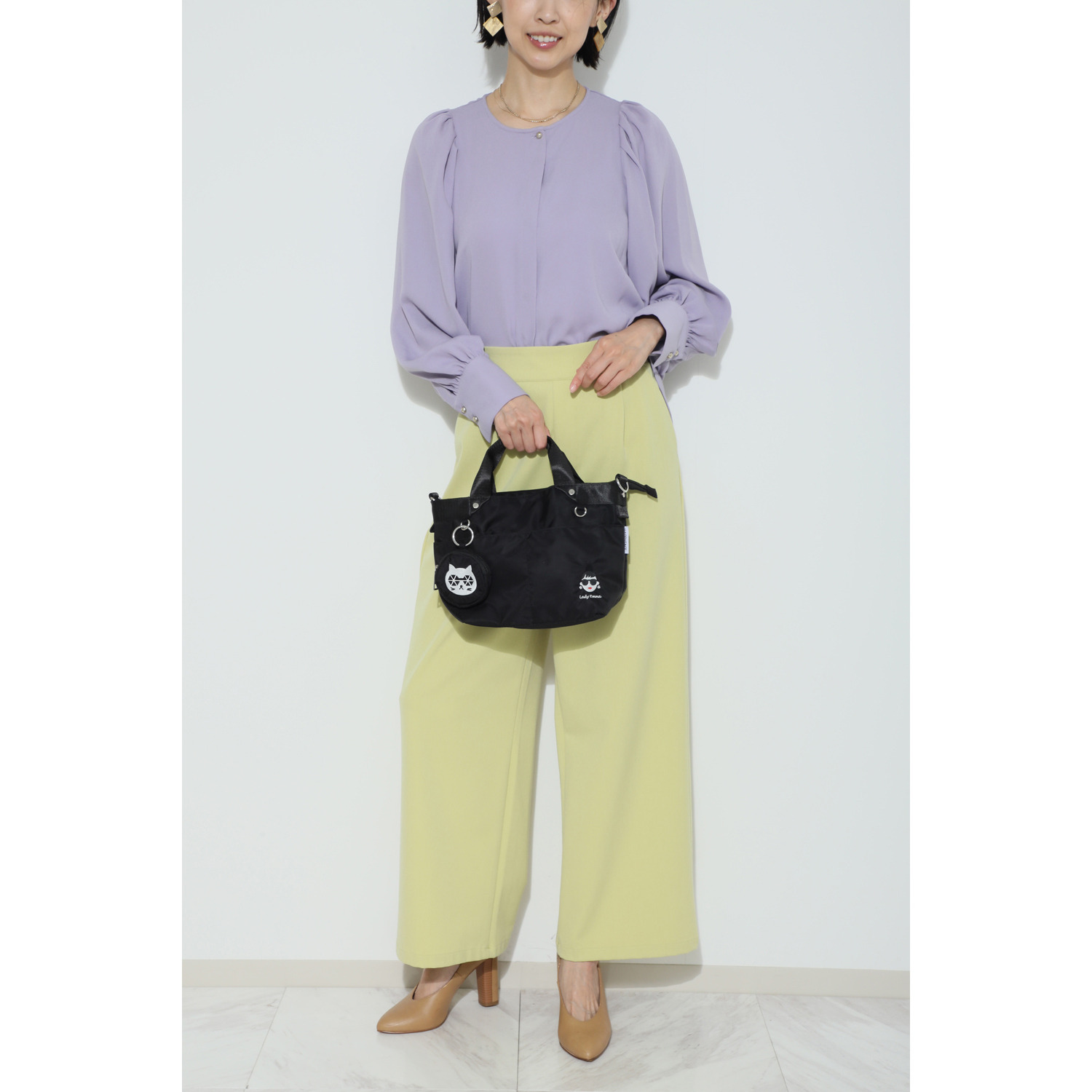 ハッピーフェイス ミニポーチ付 ２ウェイショルダーバッグ