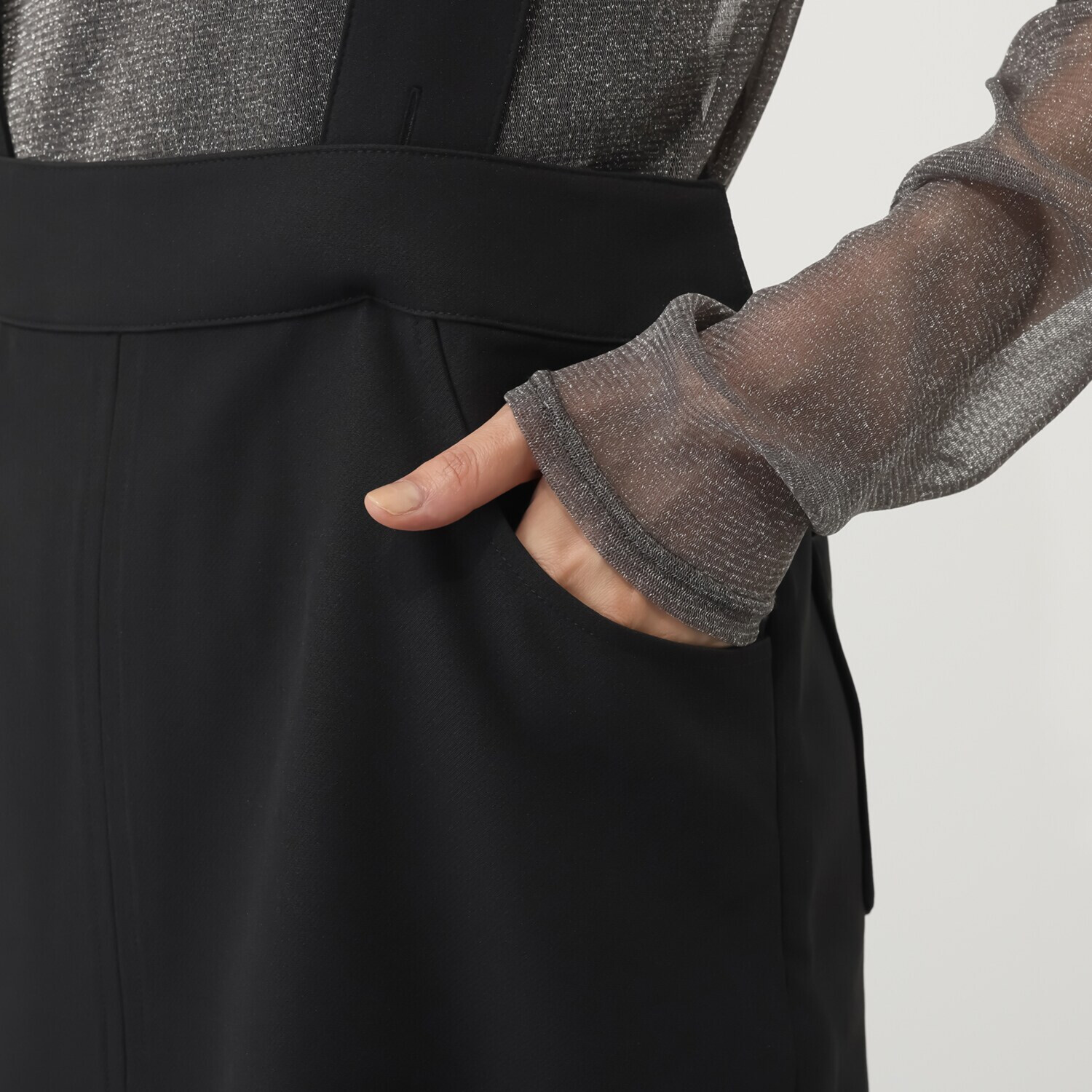 ミューリエ エレガントに スタイルアップ サロペット風 スカート