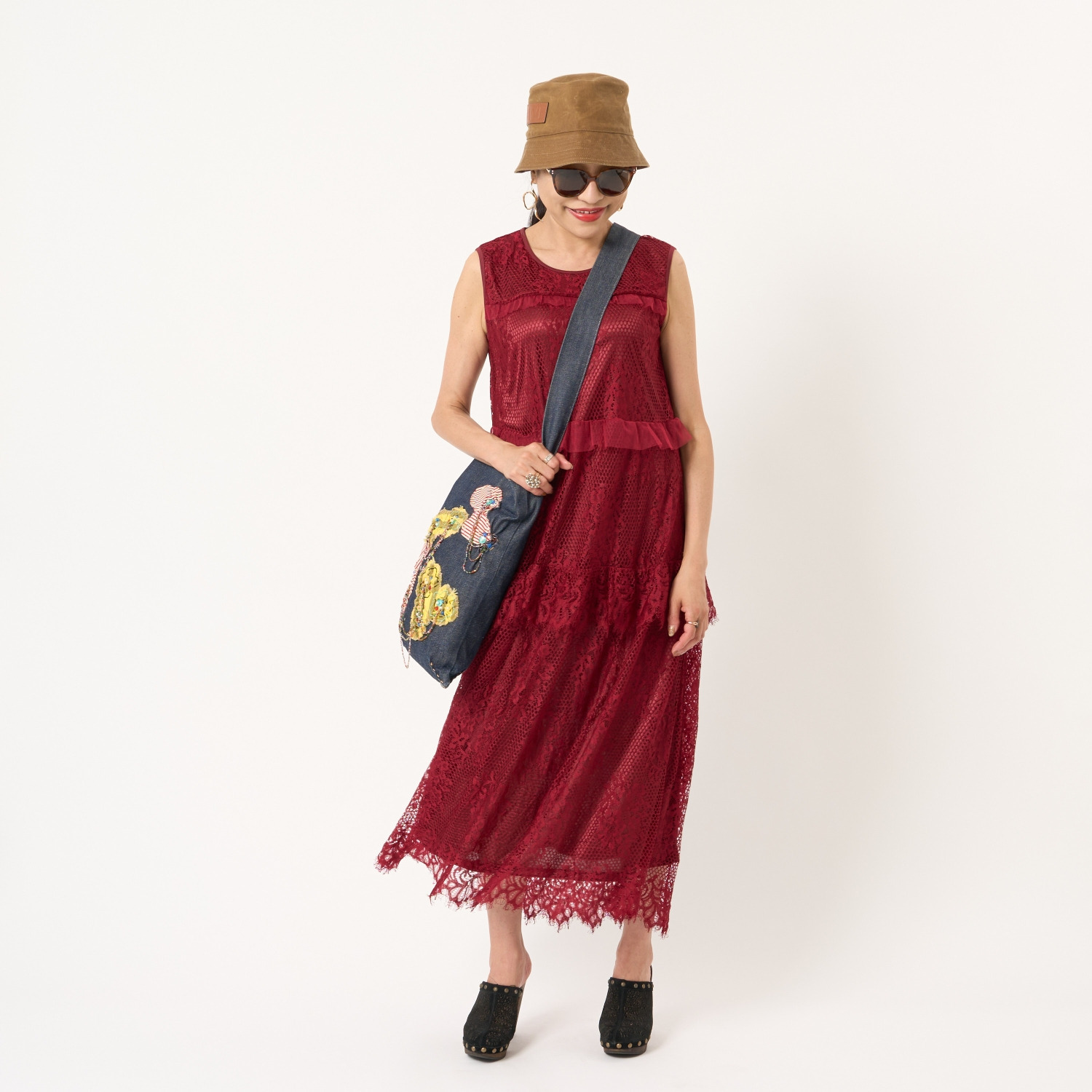 ミューリエ しなやかに躍る ときめきティアード レースワンピース