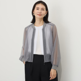 ミューリエ ふんわり儚げな存在感 シアー素材 バルーンブルゾン