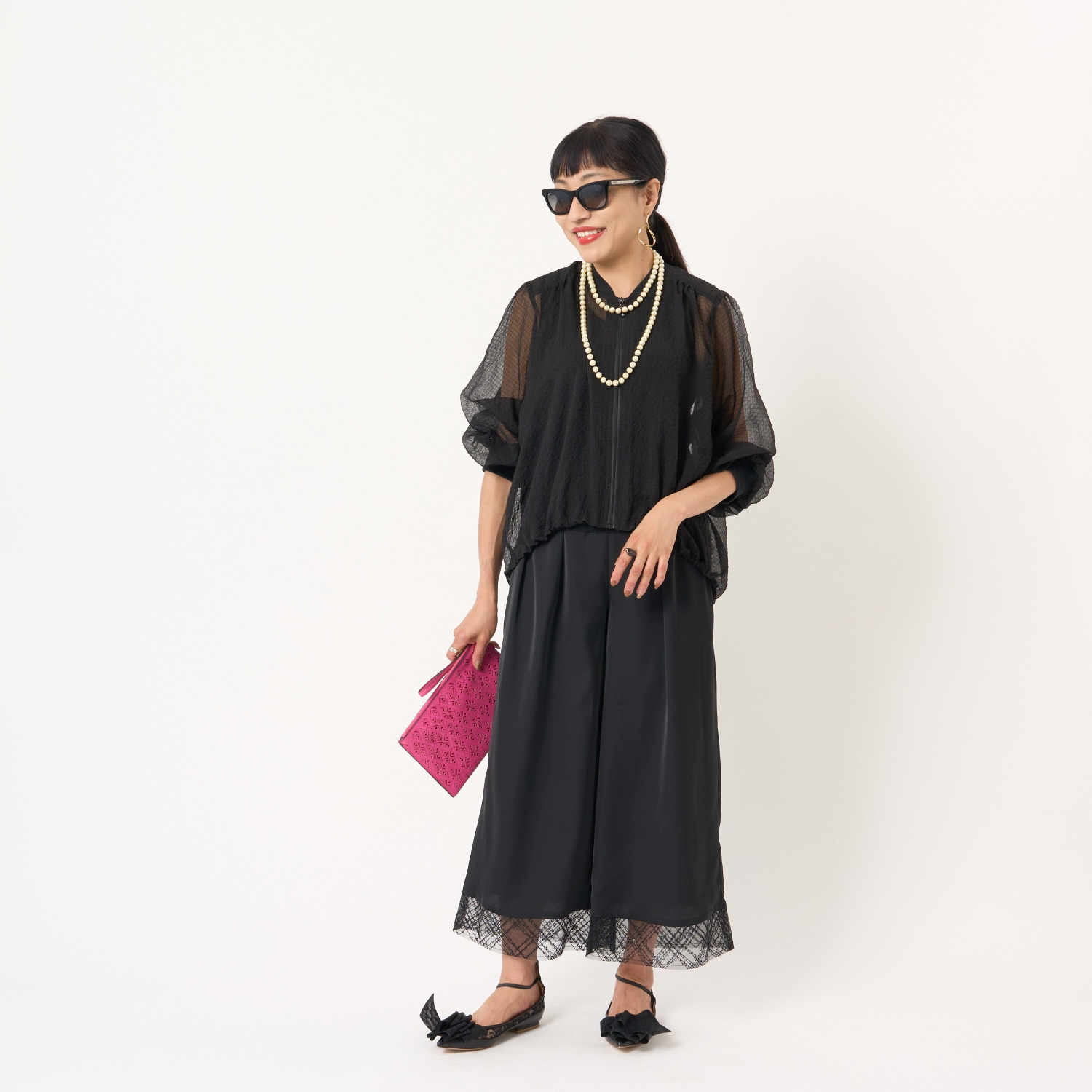 ミューリエ ふんわり儚げな存在感 シアー素材 バルーンブルゾン