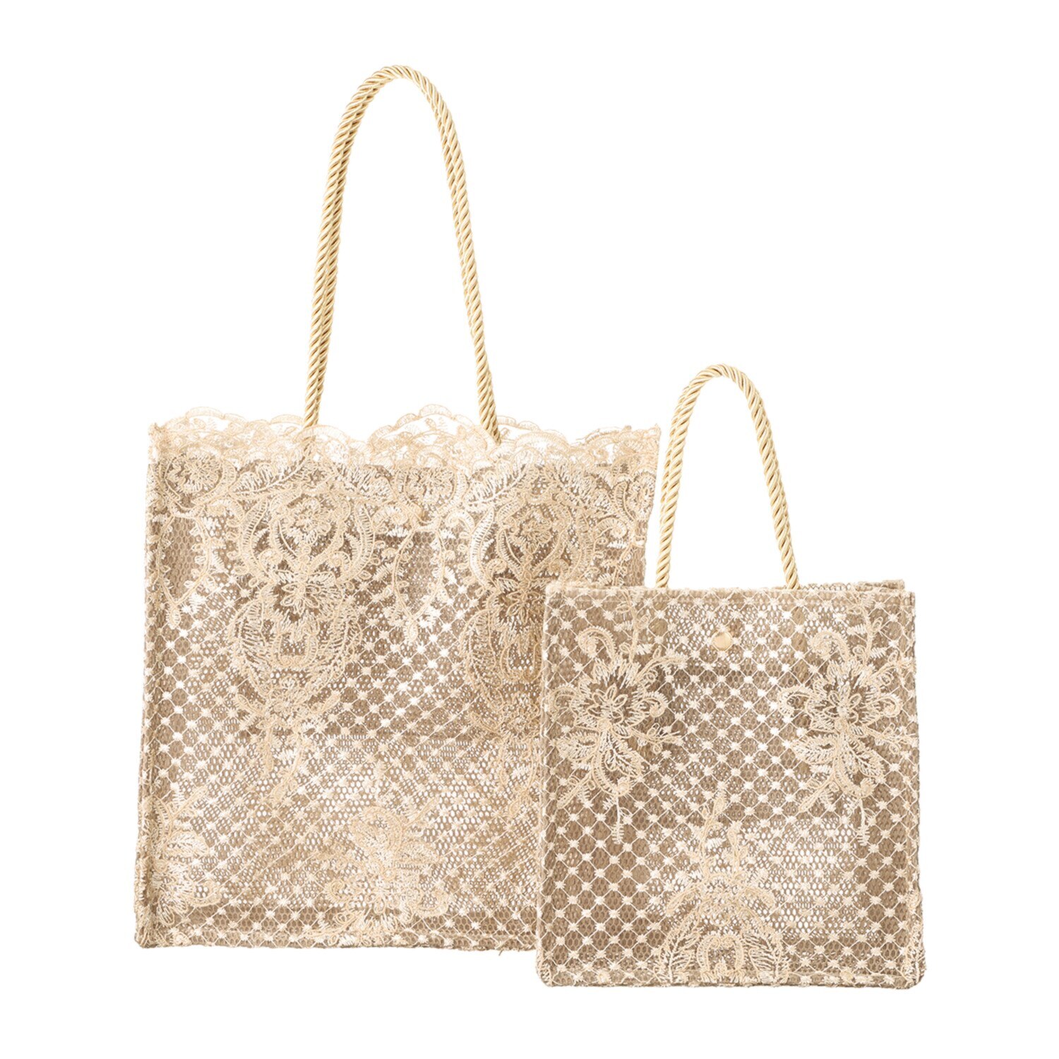 ドルチェドンナ シャイニーレースバッグ 大小２個セット