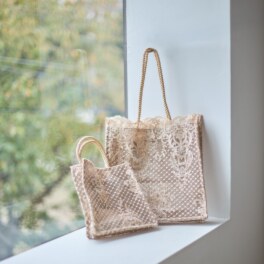 ドルチェドンナ シャイニーレースバッグ 大小２個セット