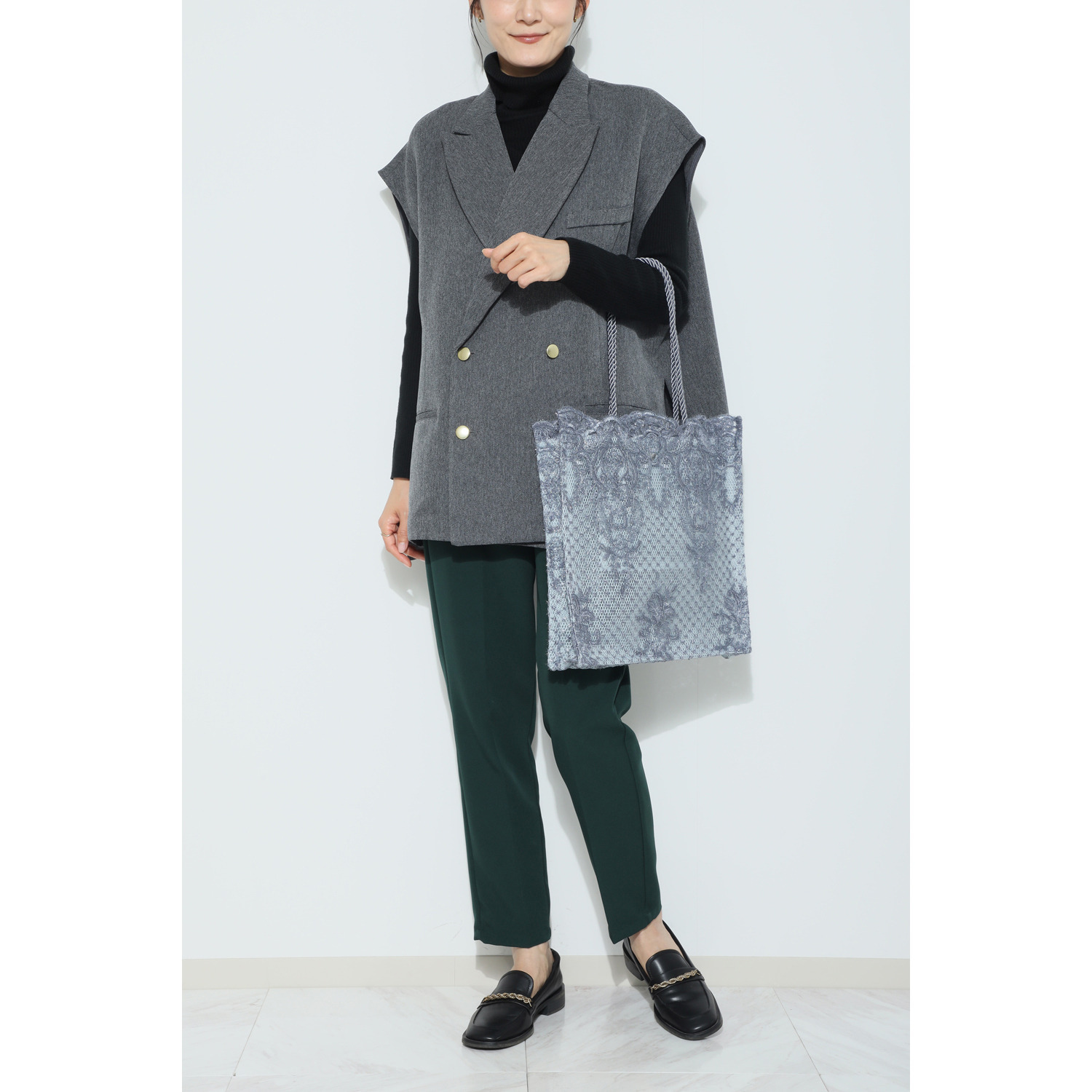 ドルチェドンナ シャイニーレースバッグ 大小２個セット