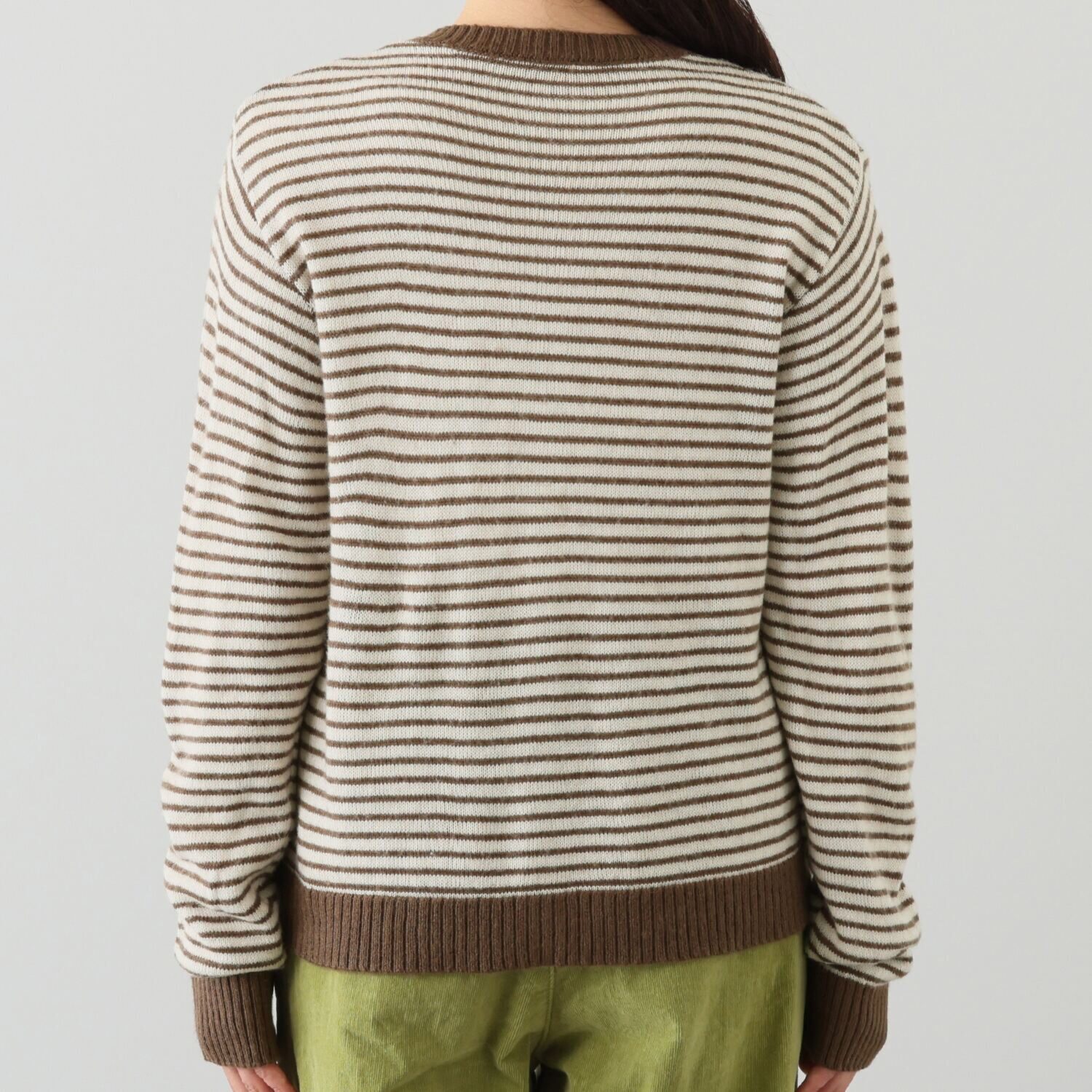 ヴィ・ドゥース ウールブレンド スポンディッシュ フレンチカジュアル 配色カーディガン