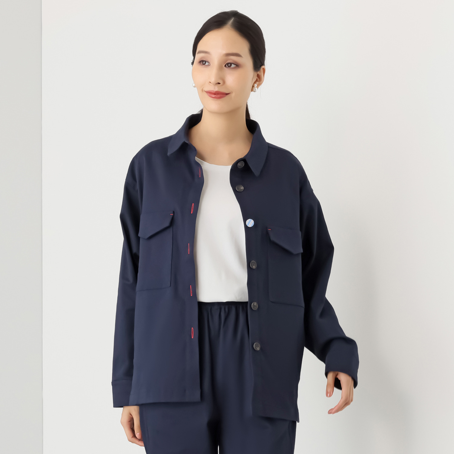 ヴィ・ドゥース コットン混ツイル微起毛 フレンチカジュアル ワークジャケット