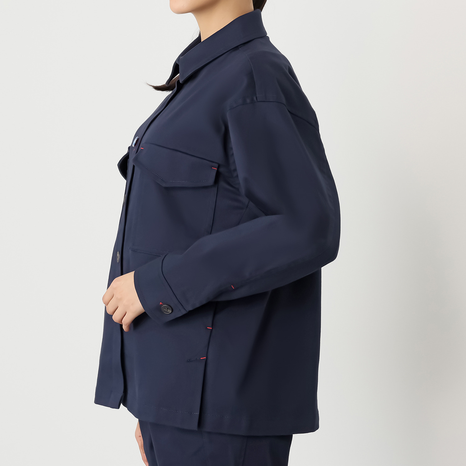 ヴィ・ドゥース コットン混ツイル微起毛 フレンチカジュアル ワークジャケット