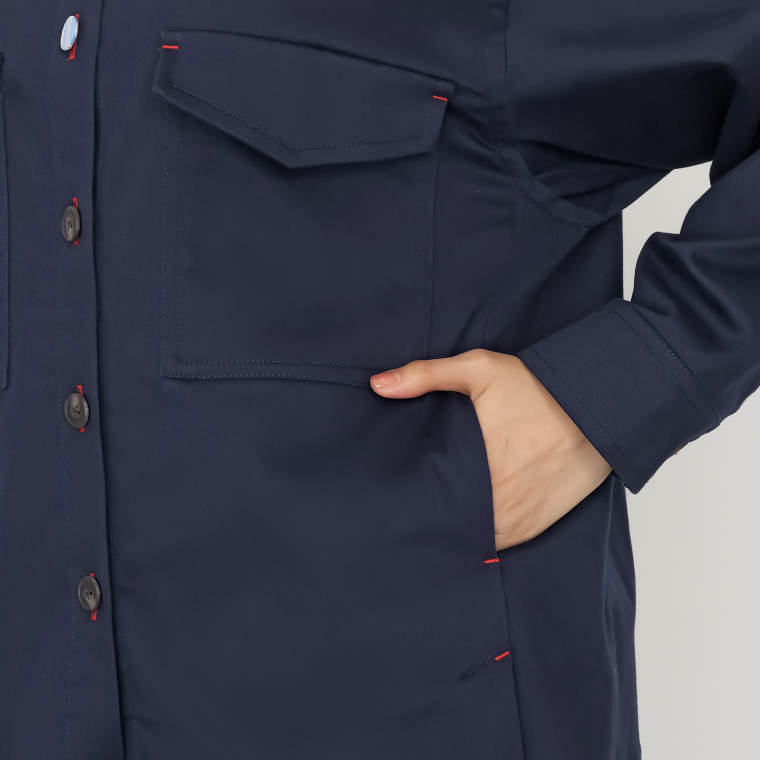 ヴィ・ドゥース コットン混ツイル微起毛 フレンチカジュアル ワークジャケット