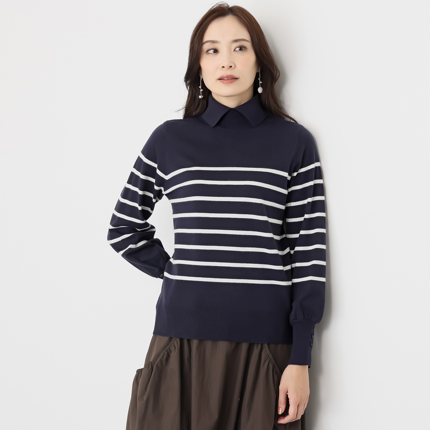 オ・ラバン 吸湿発熱 とろけるムースな肌触り 着回し抜群 ２ウェイ ニットプルオーバー