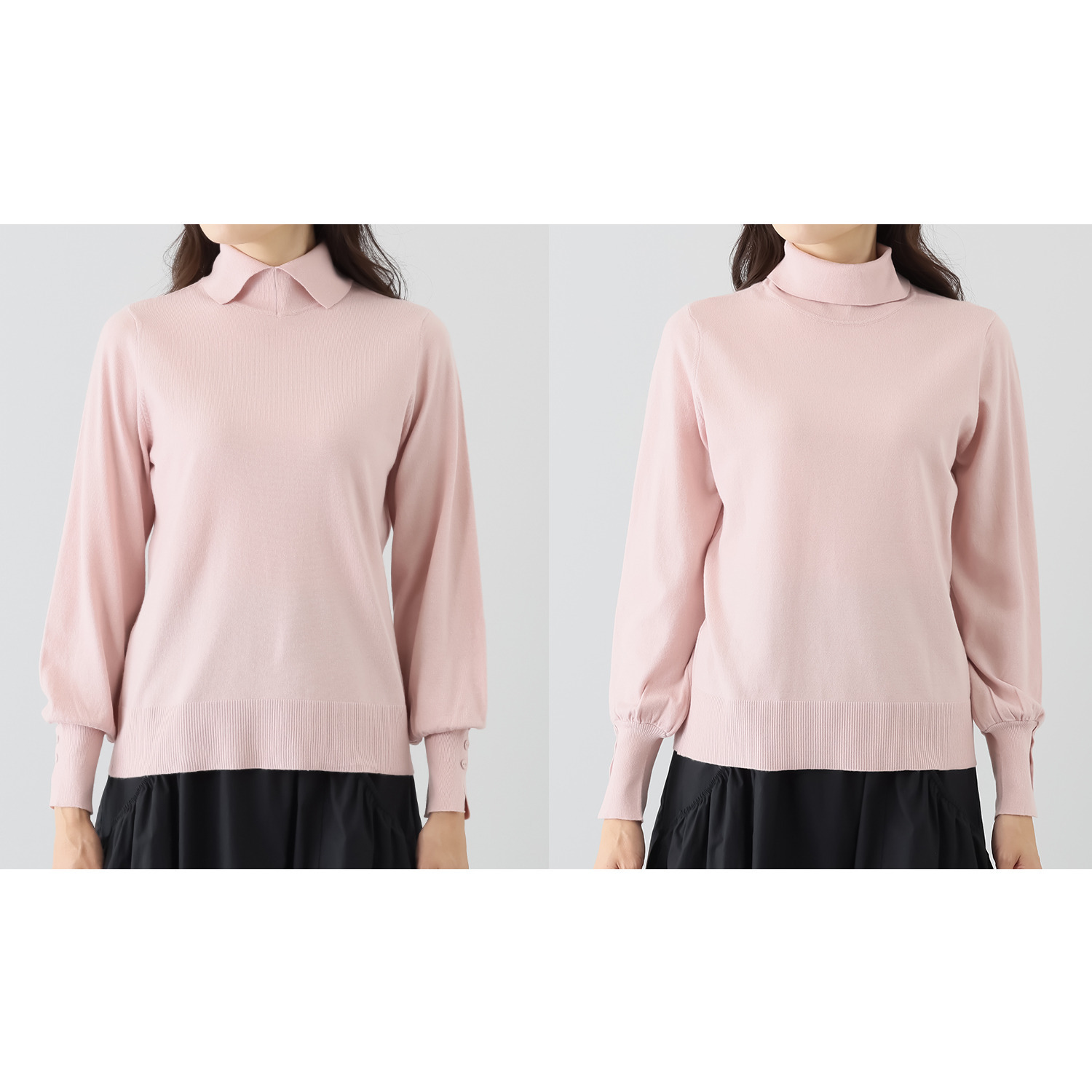 オ・ラバン 吸湿発熱 とろけるムースな肌触り 着回し抜群 ２ウェイ ニットプルオーバー