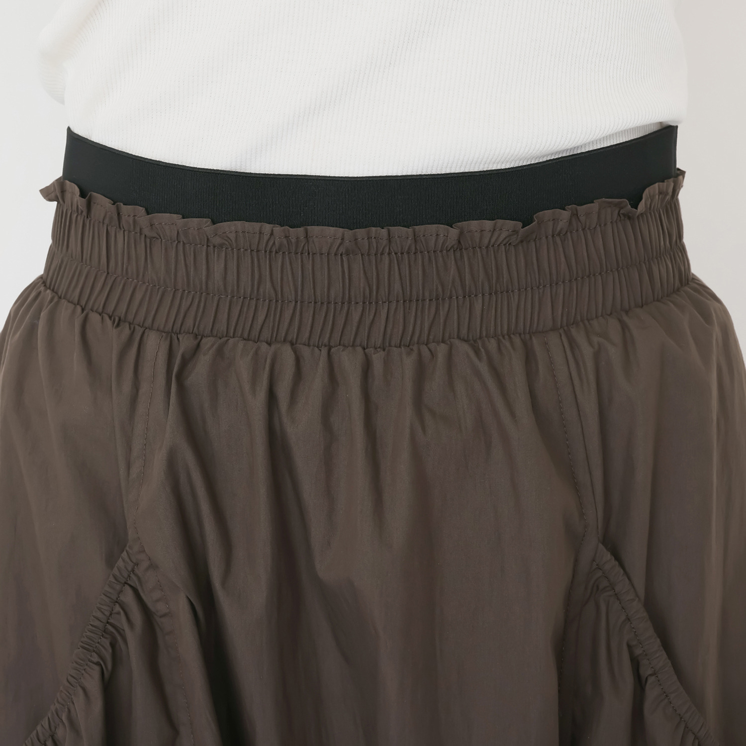 オ・ラバン ギャザーたっぷり すっきり細見え イージーエレガンス シルエットスカート