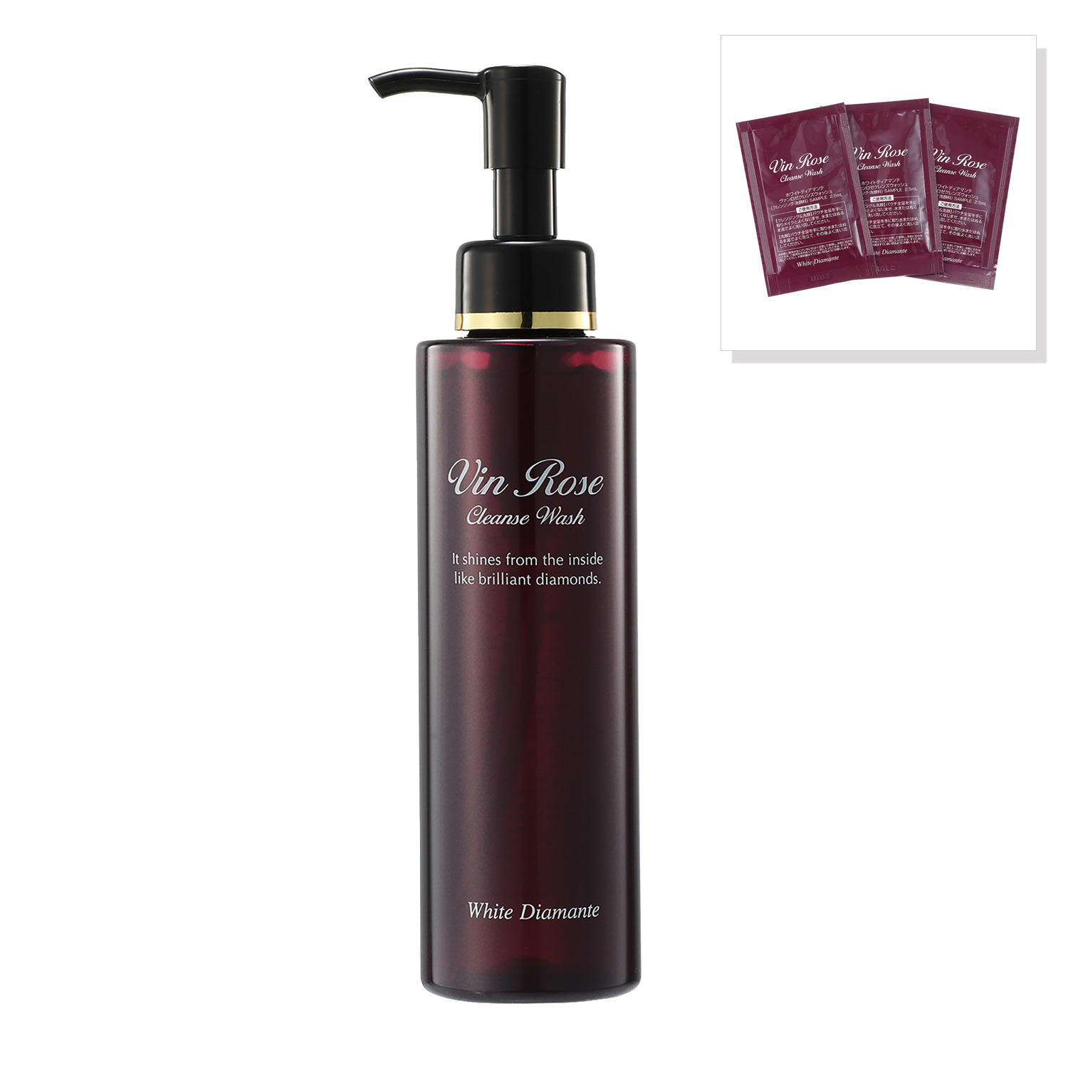 ホワイトディアマンテ ９４種類の美容成分配合 メイクオフ＆洗顔＆ ハリツヤ美肌ケア！ ヴァンロゼ クレンズウォッシュ 増量セット