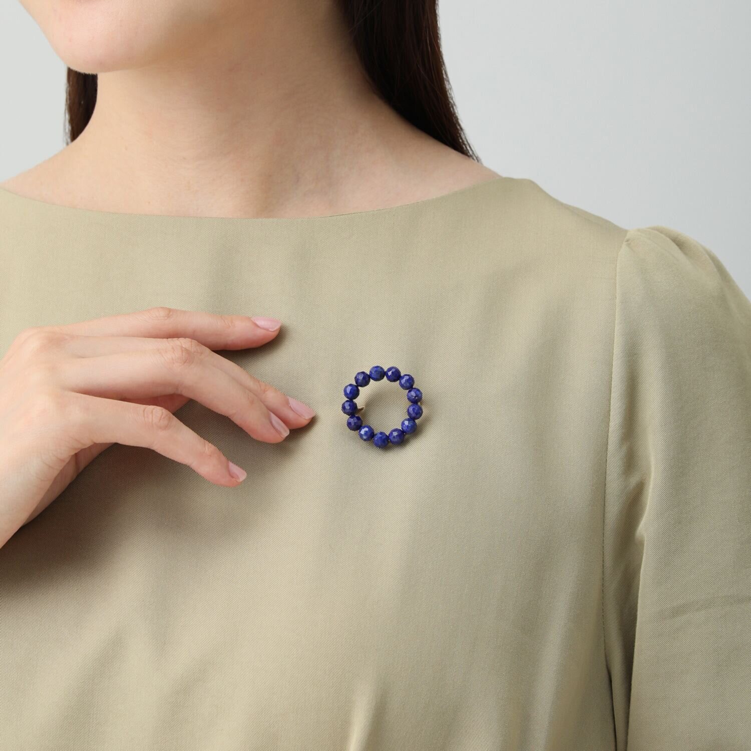 インプレスミー 大人の煌めき ラピスラズリ サークルデザイン ブローチ