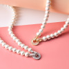 日本製コットンパール ＣＺアクセント アレンジ ロングネックレス
