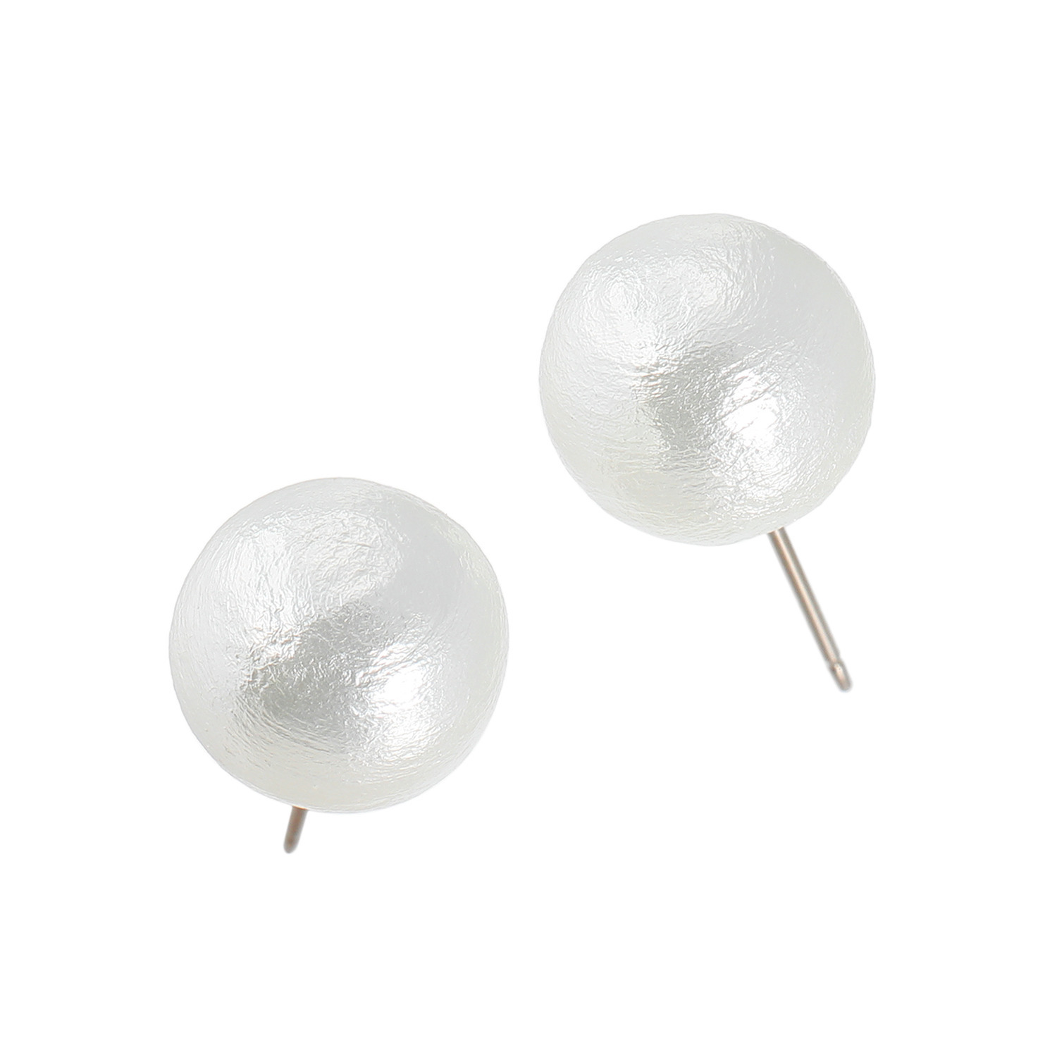 日本製コットンパール 大玉スタッド イヤリング／ピアス