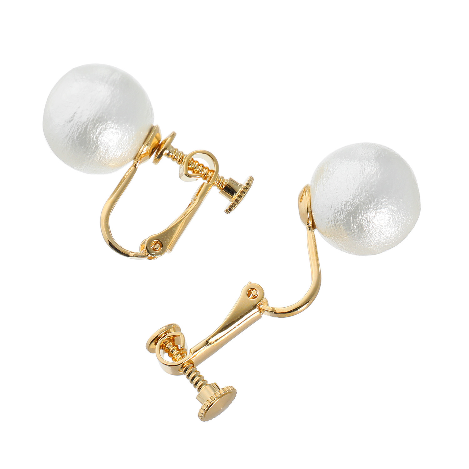 日本製コットンパール 大玉スタッド イヤリング／ピアス