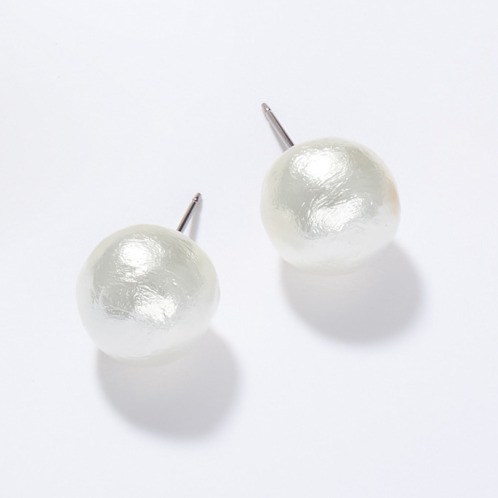 日本製コットンパール 大玉スタッド イヤリング／ピアス