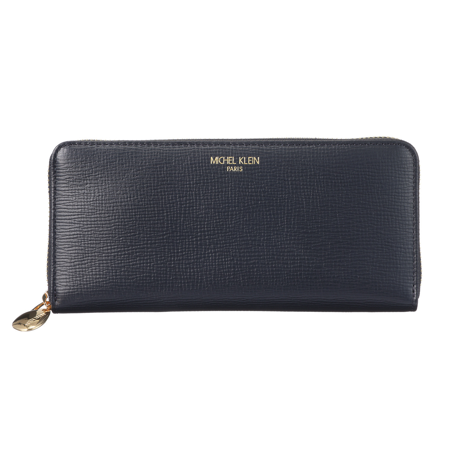 ミッシェル　クラン 牛革シュリンク型押し ラウンドファスナー 長財布