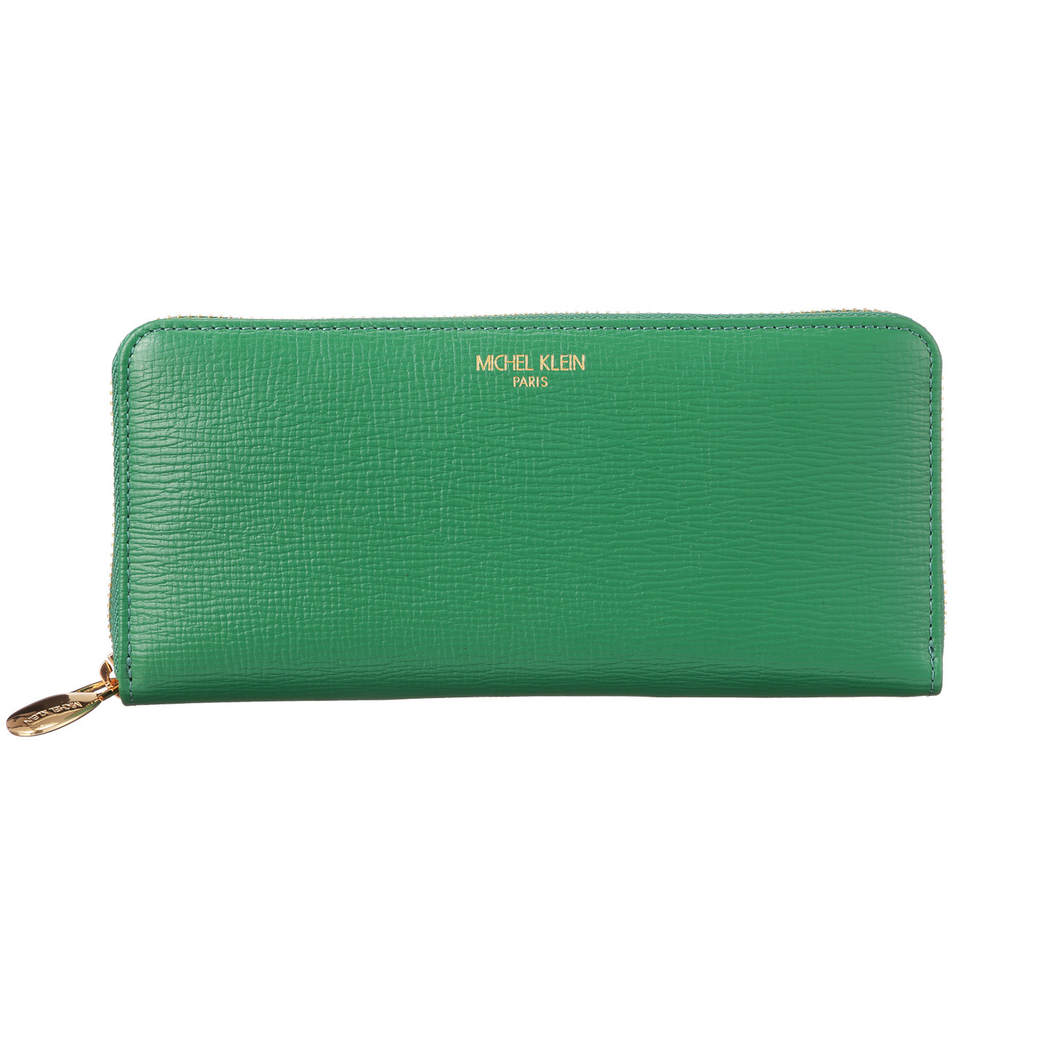 ミッシェル　クラン 牛革シュリンク型押し ラウンドファスナー 長財布