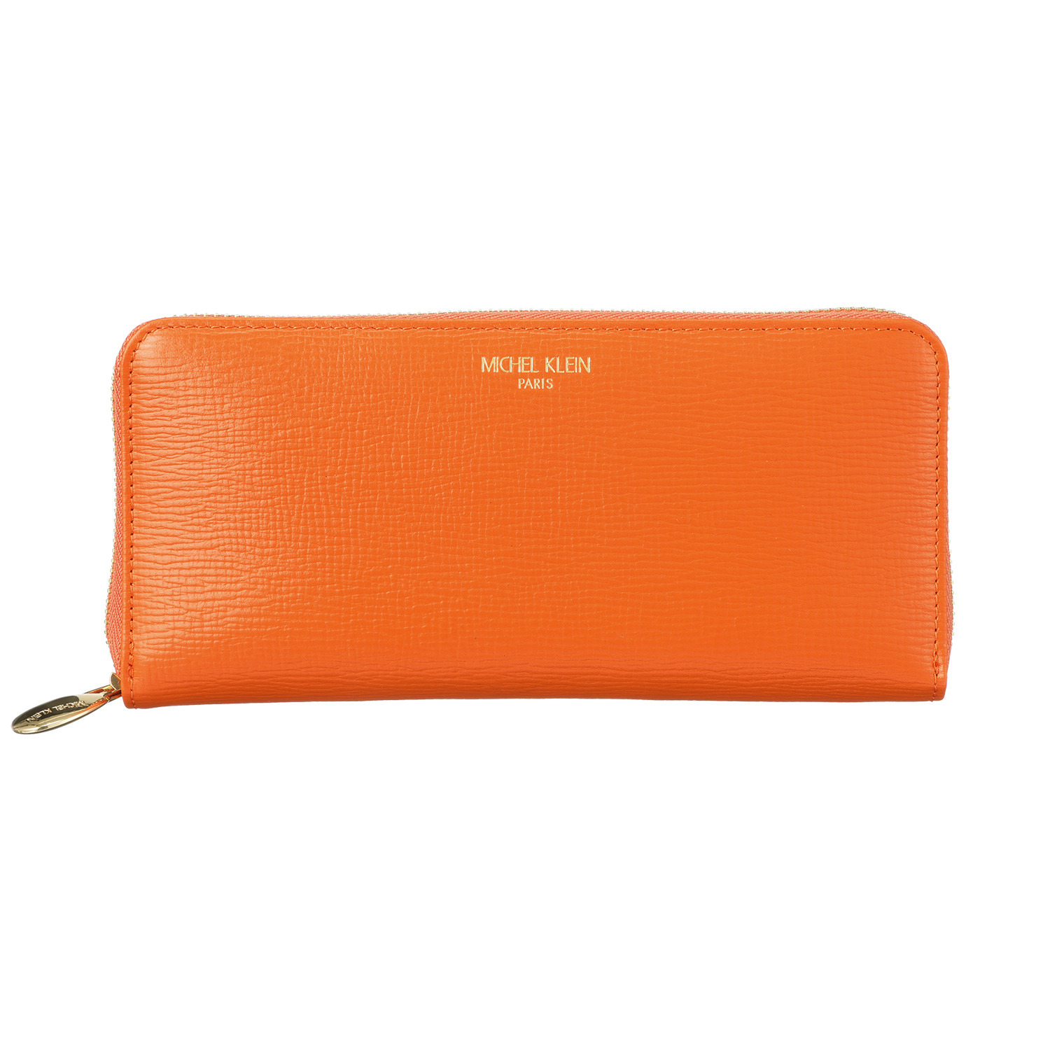 ミッシェル　クラン 牛革シュリンク型押し ラウンドファスナー 長財布