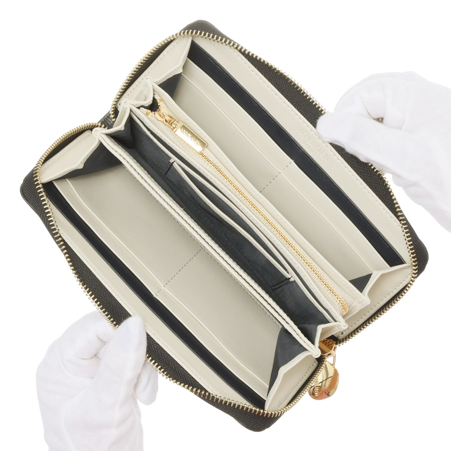 ミッシェル　クラン 牛革シュリンク型押し ラウンドファスナー 長財布