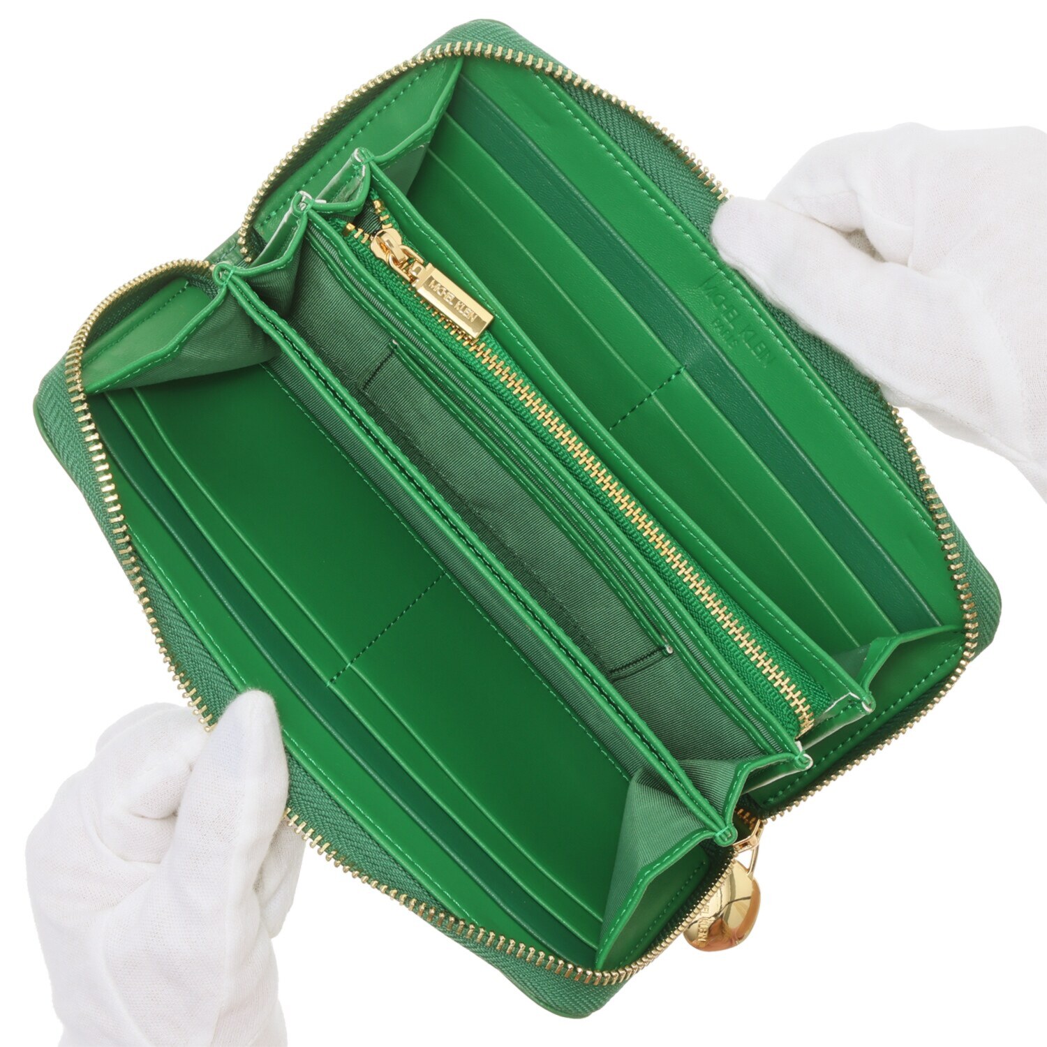 ミッシェル　クラン 牛革シュリンク型押し ラウンドファスナー 長財布