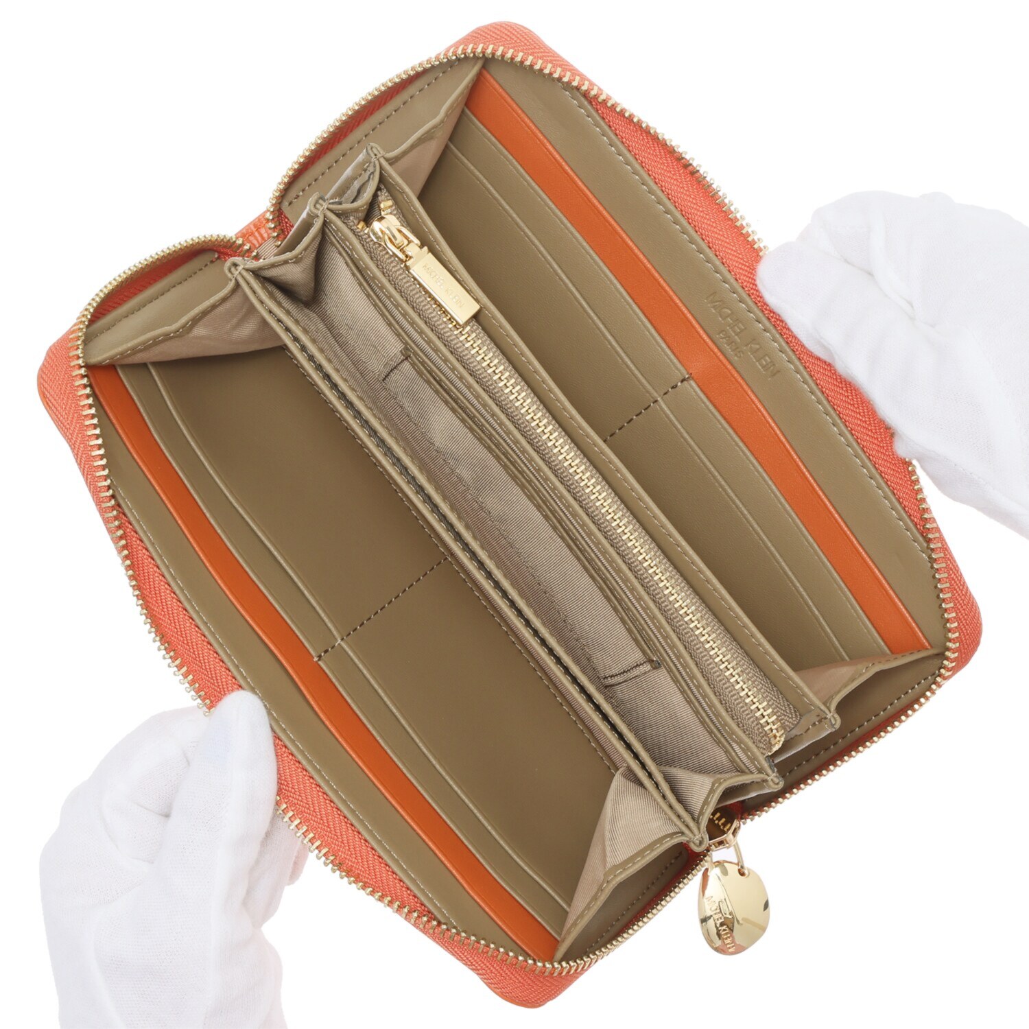 ミッシェル　クラン 牛革シュリンク型押し ラウンドファスナー 長財布