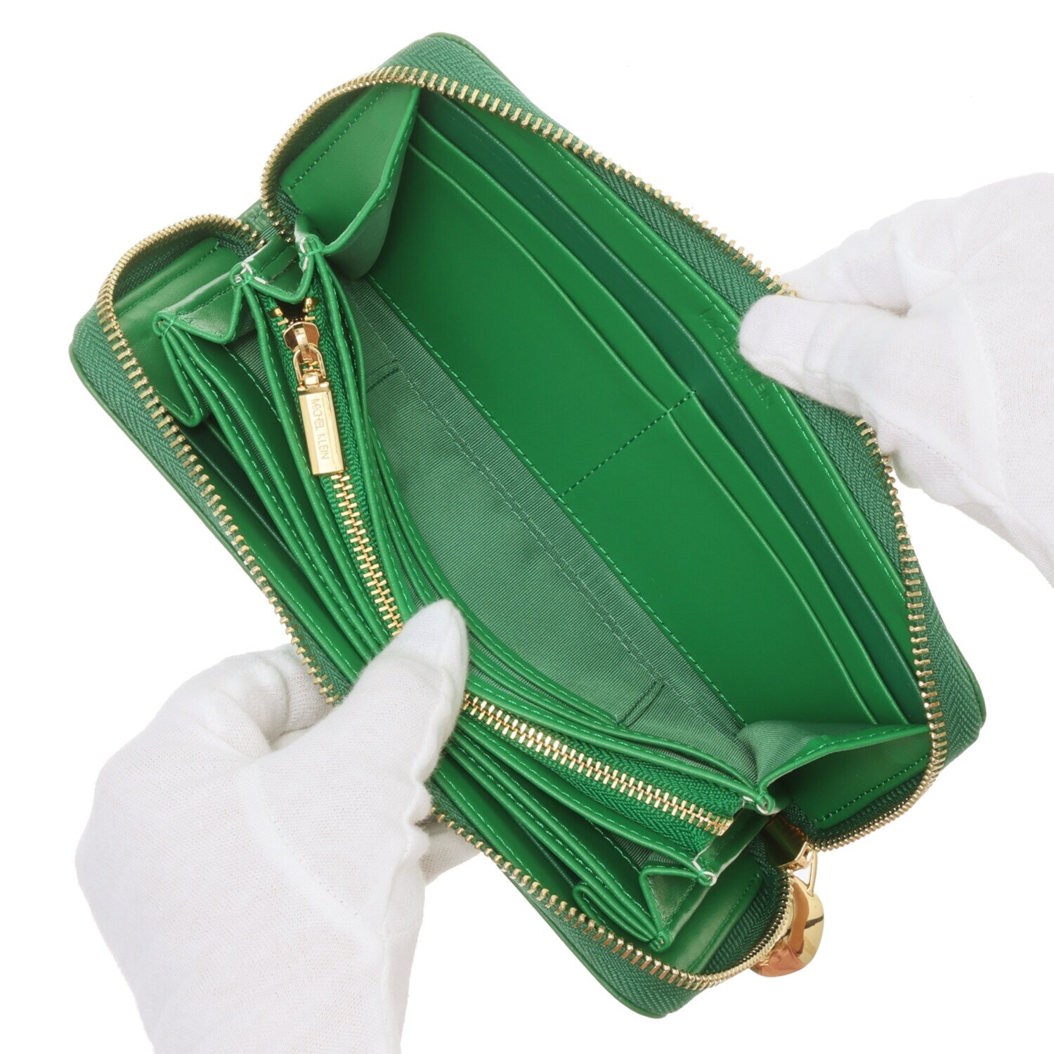 ミッシェル　クラン 牛革シュリンク型押し ラウンドファスナー 長財布