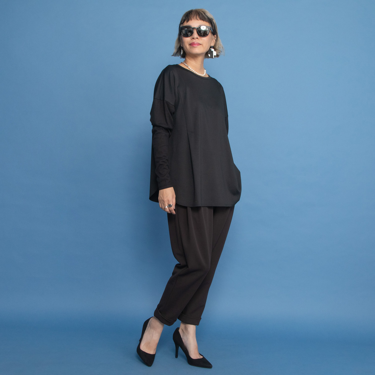 ヨーコモリモト ２ウェイデザインと 異素材でモードに装う プルオーバー