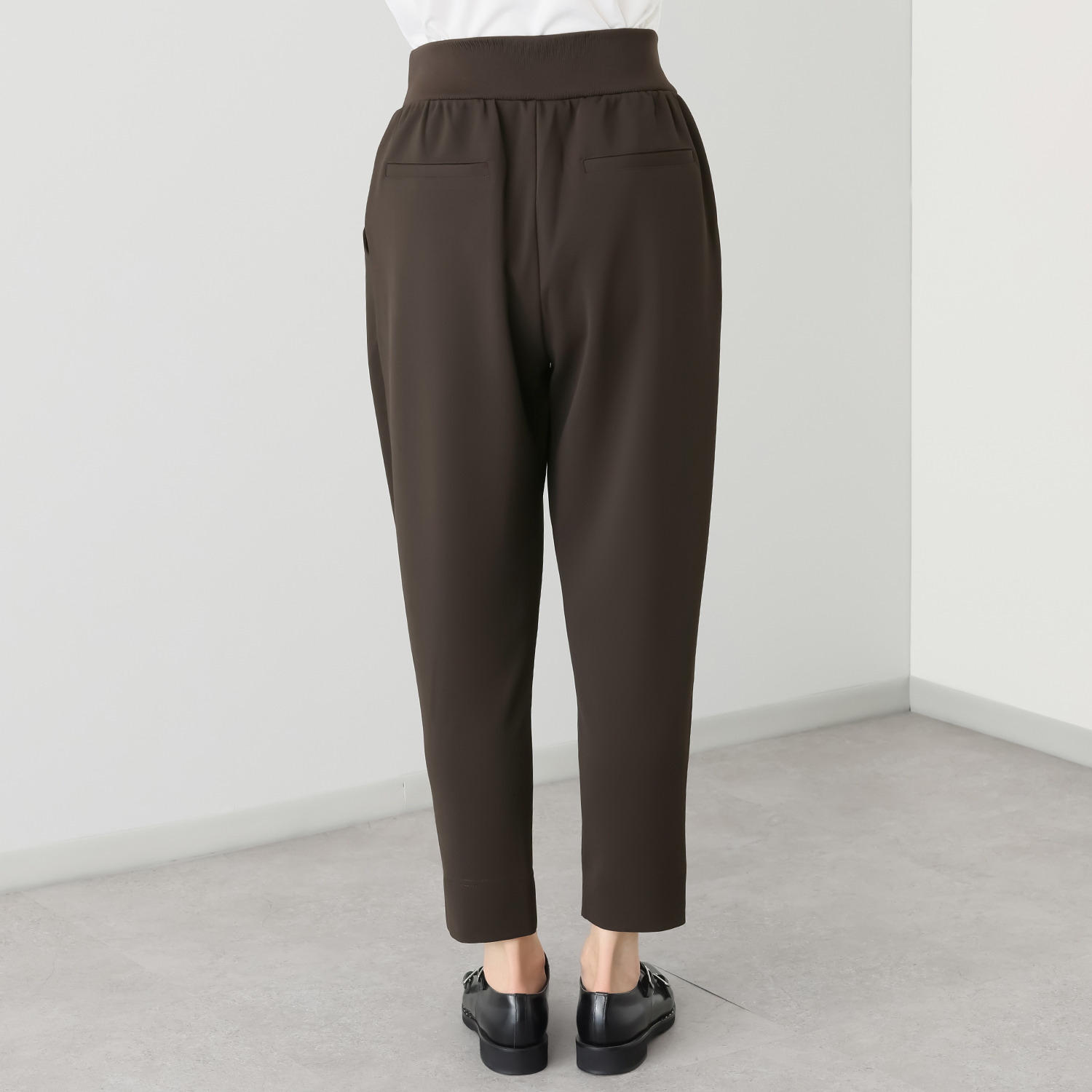 ヨーコモリモト ツイルジャージー＆リブ ラクしておしゃれを格上げ テーパードパンツ