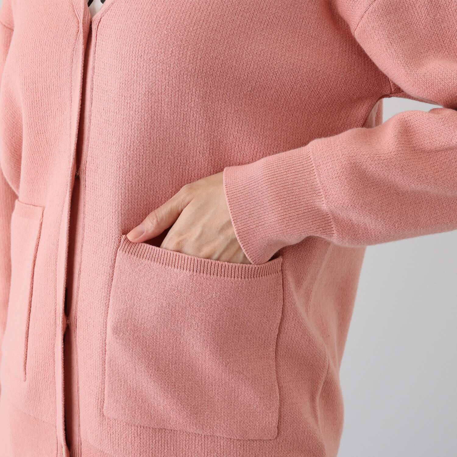 ルクオーレ ボタンアクセント Ｖネック ニットカーディガン