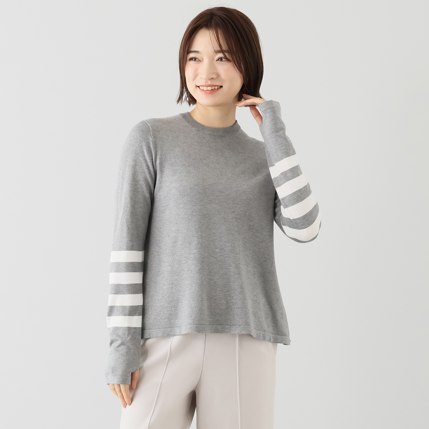 エアリーフェアリー アームボーダー ニットプルオーバー