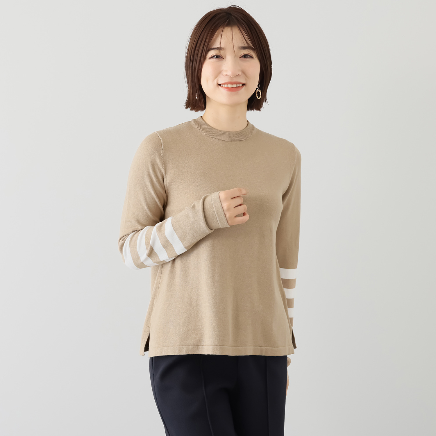 エアリーフェアリー アームボーダー ニットプルオーバー