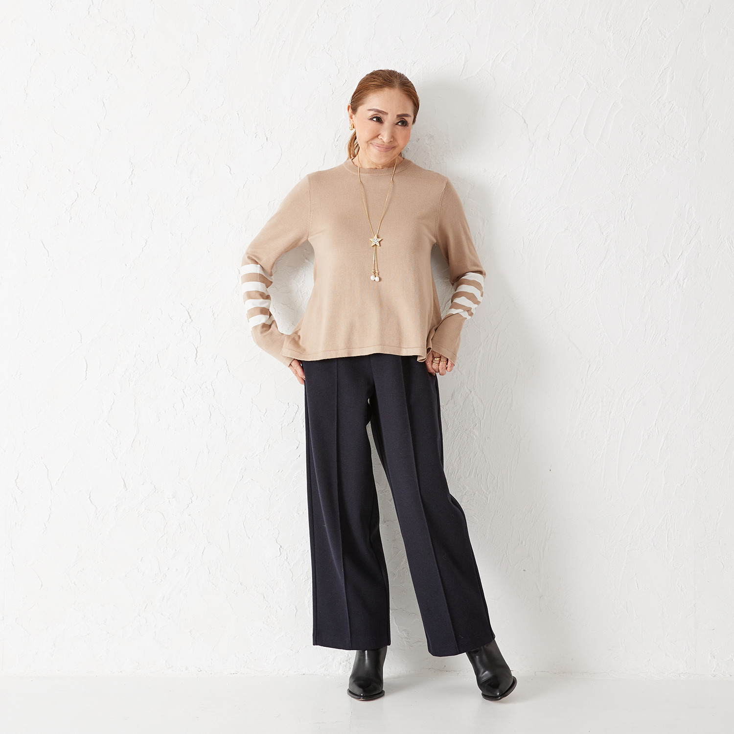 エアリーフェアリー アームボーダー ニットプルオーバー