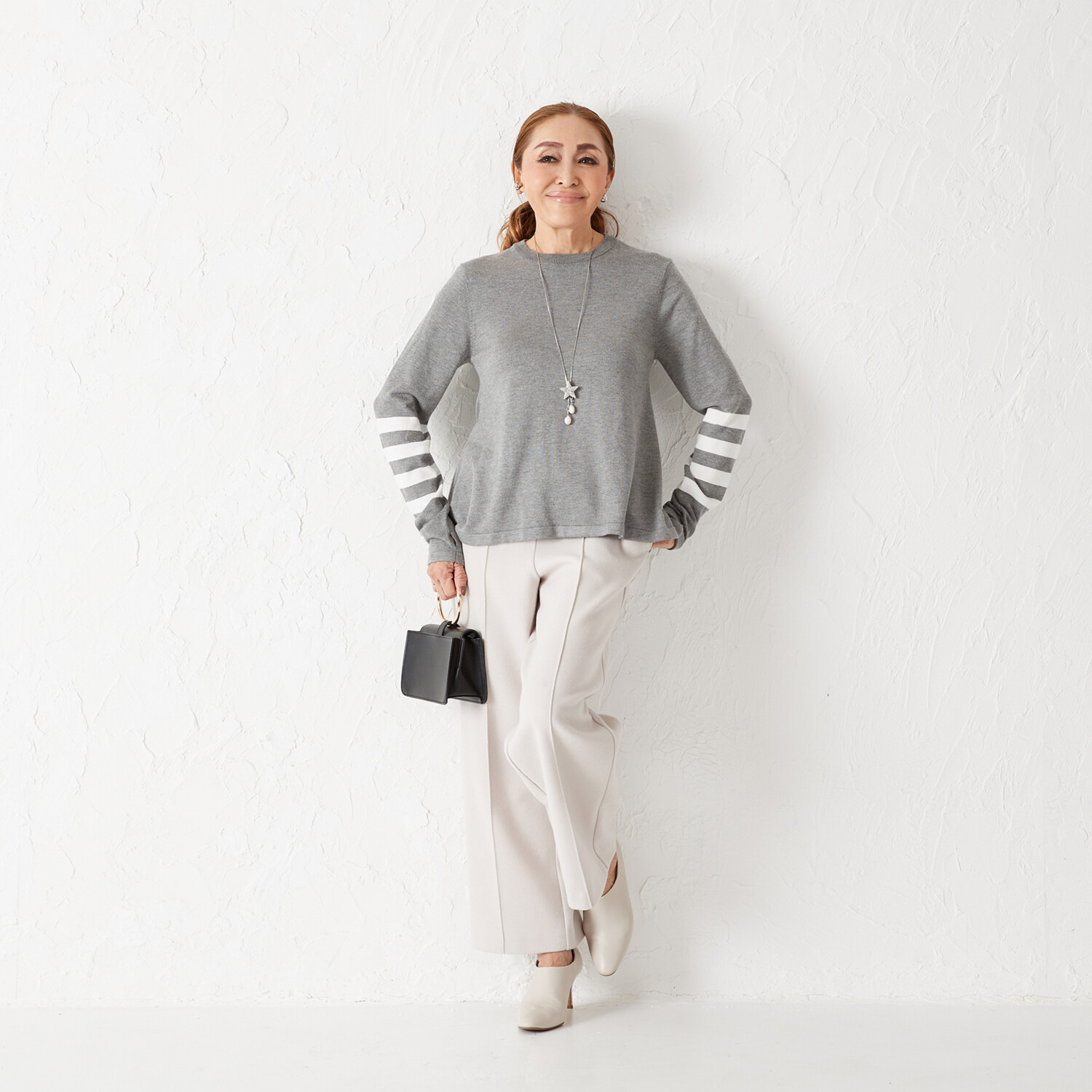 エアリーフェアリー アームボーダー ニットプルオーバー