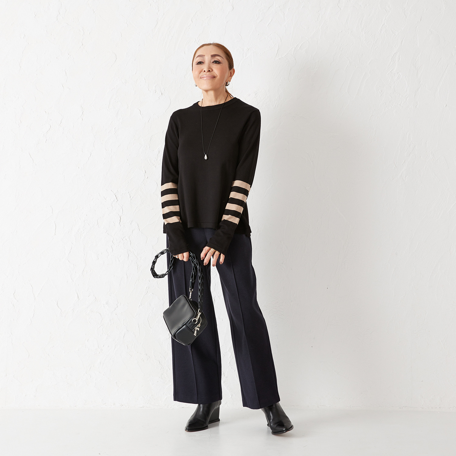 エアリーフェアリー アームボーダー ニットプルオーバー