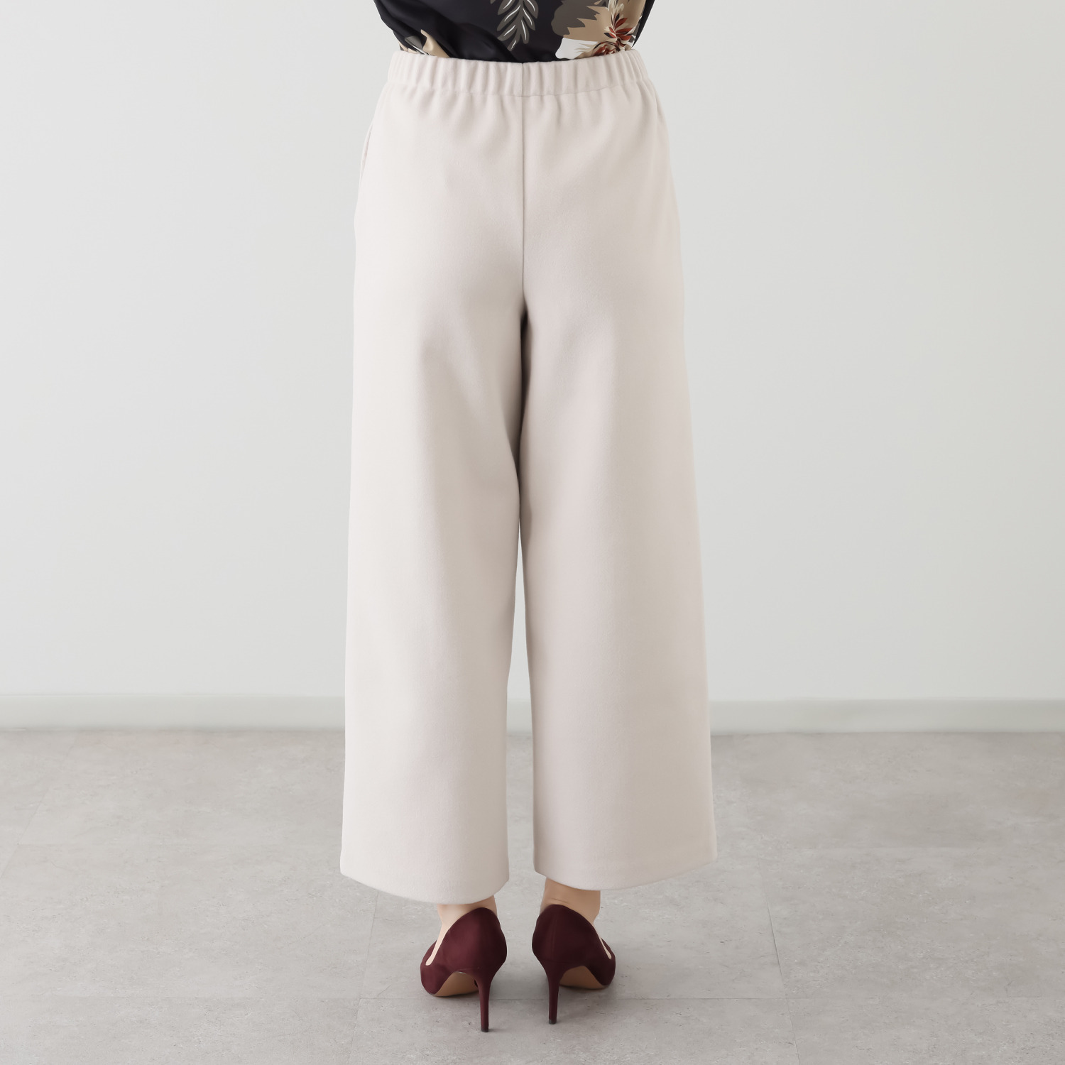 エアリーフェアリー メルトン素材 ピンタック ワイドパンツ