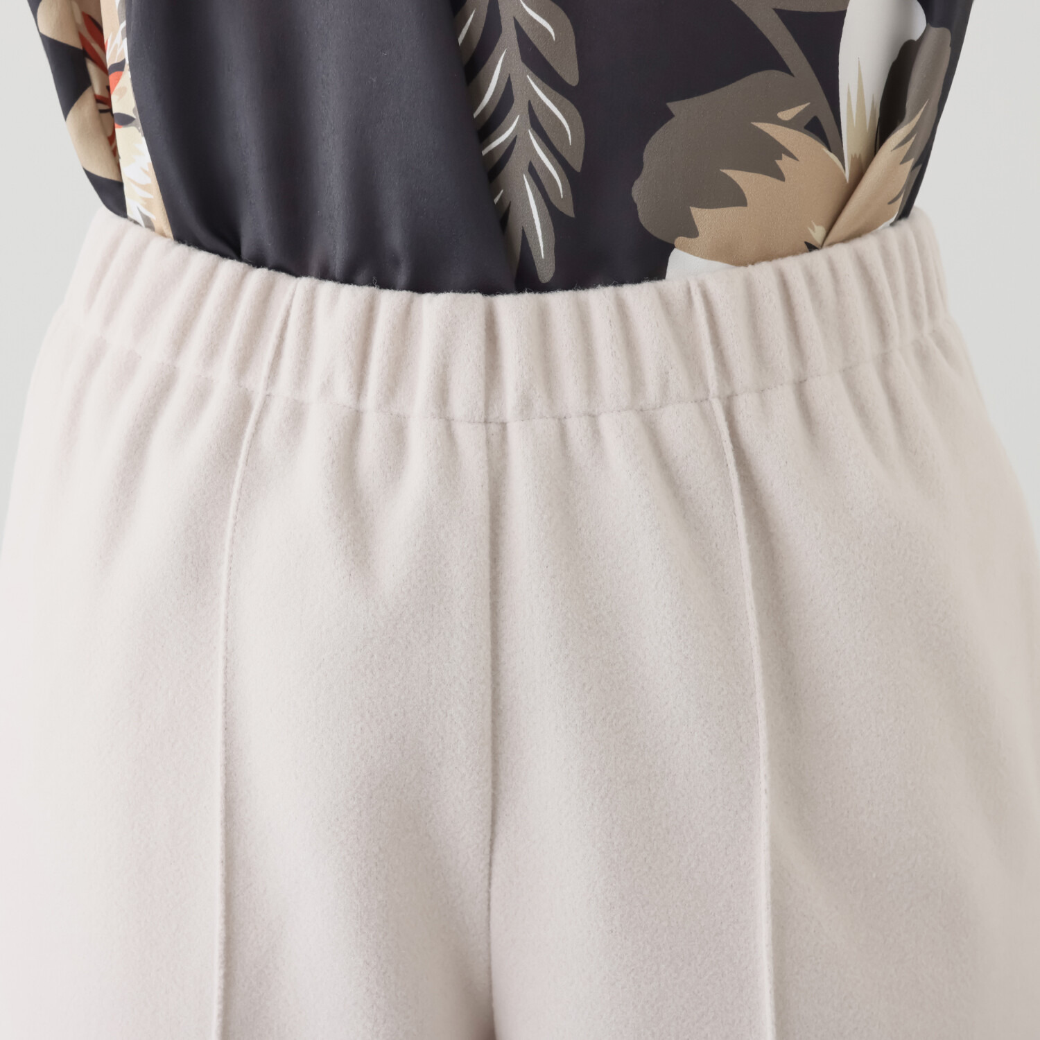 エアリーフェアリー メルトン素材 ピンタック ワイドパンツ