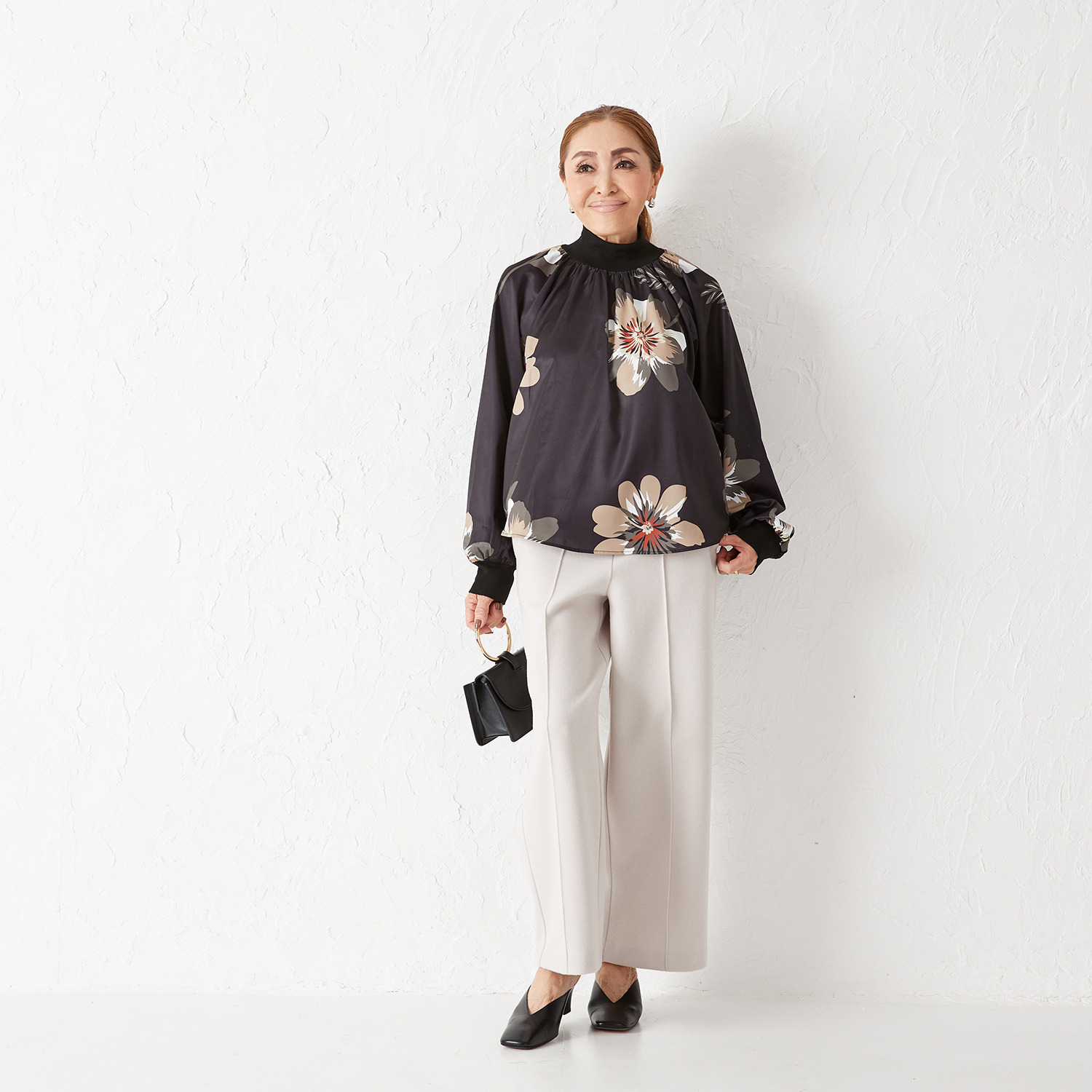 エアリーフェアリー ハイネック プリントプルオーバー