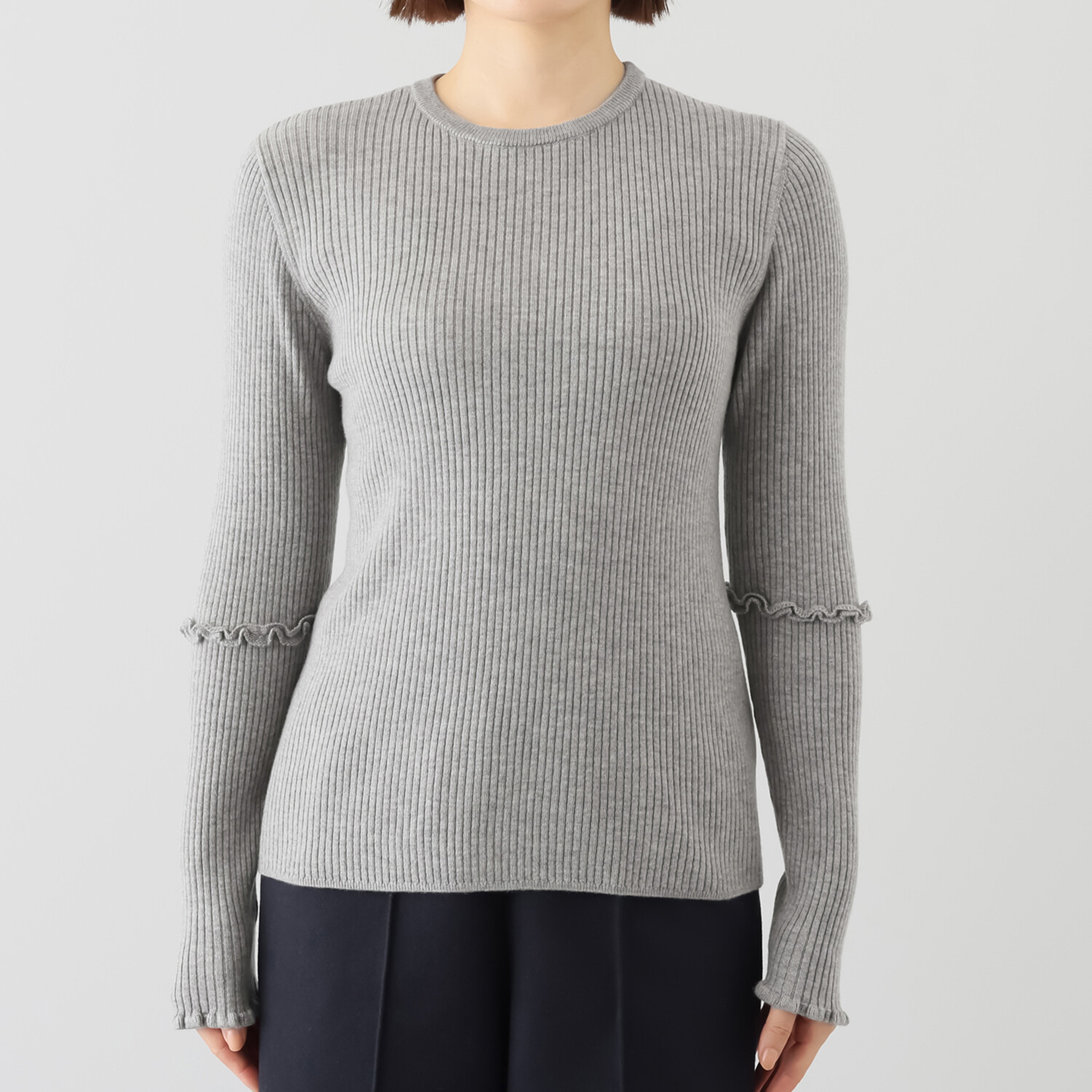 エアリーフェアリー 袖フリルアクセント ニットプルオーバー