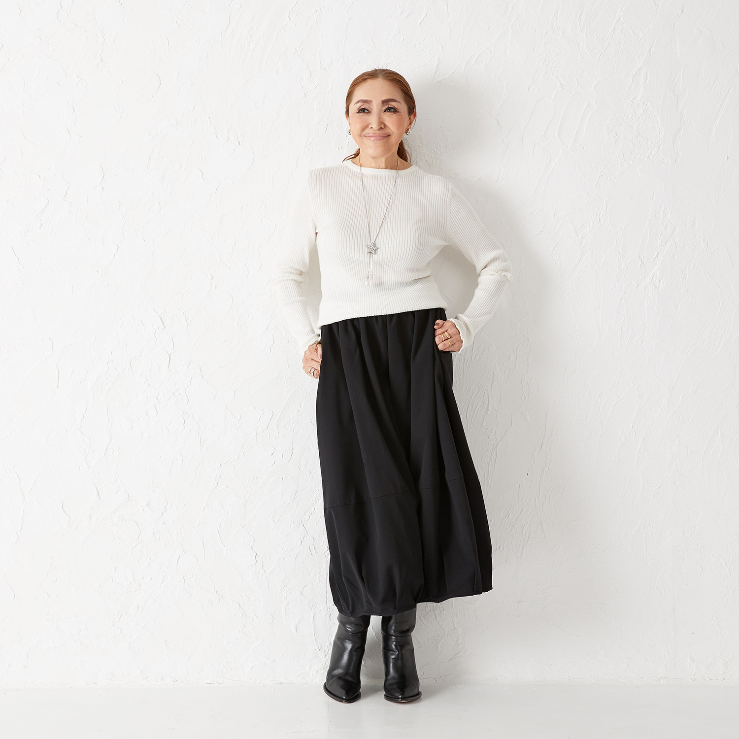 エアリーフェアリー 袖フリルアクセント ニットプルオーバー