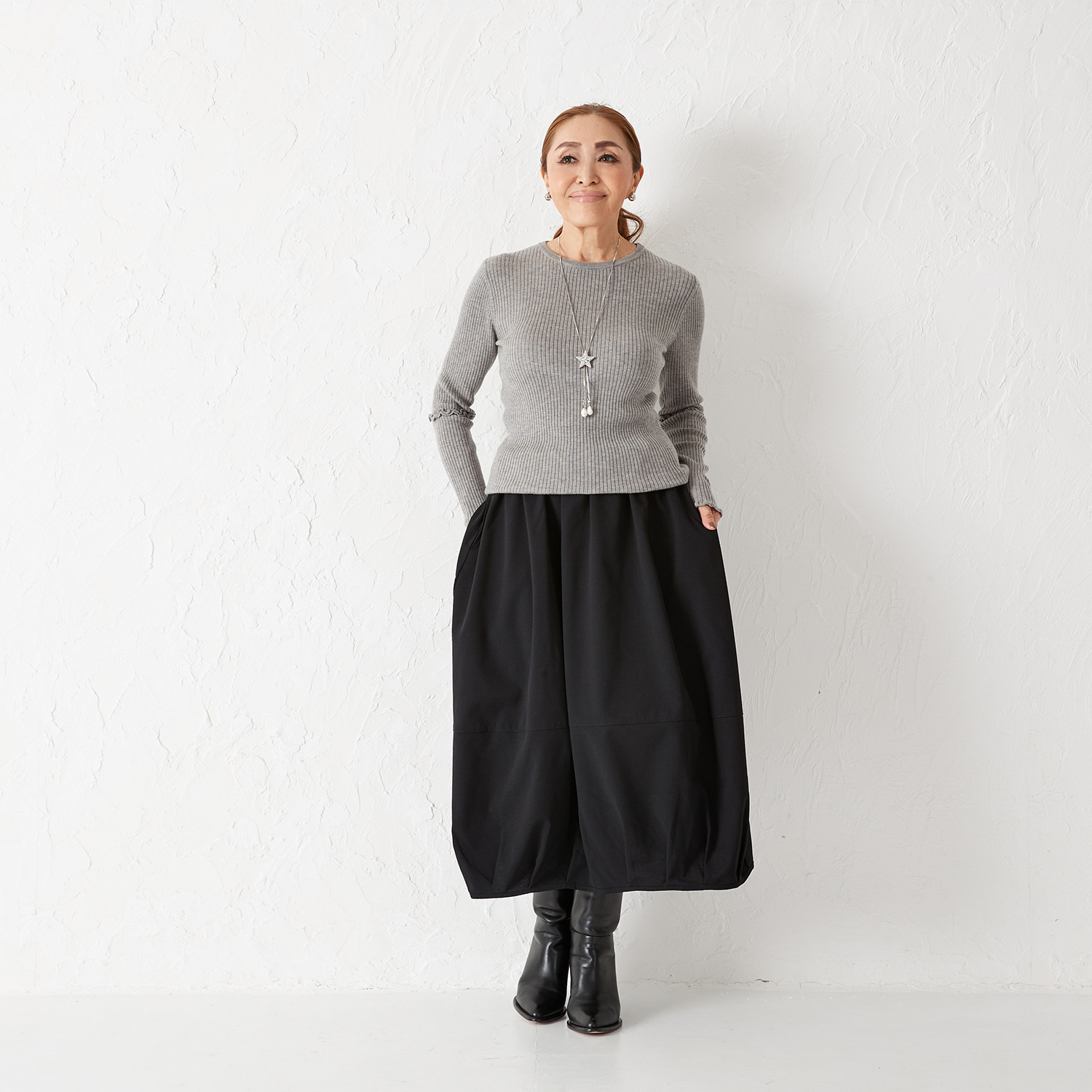 エアリーフェアリー 袖フリルアクセント ニットプルオーバー